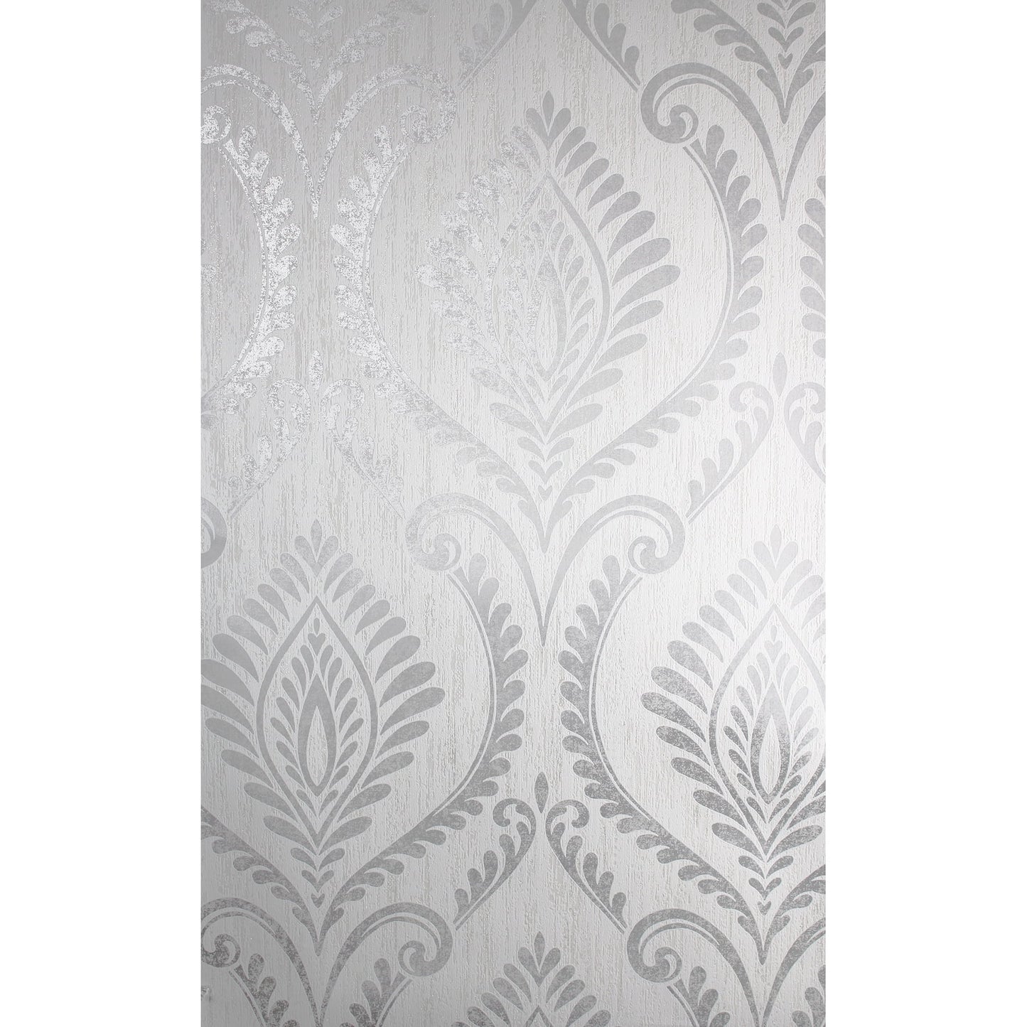 Fine Decor Estelle Grey Damask Wallpaper, 20.5-in by 33-ft