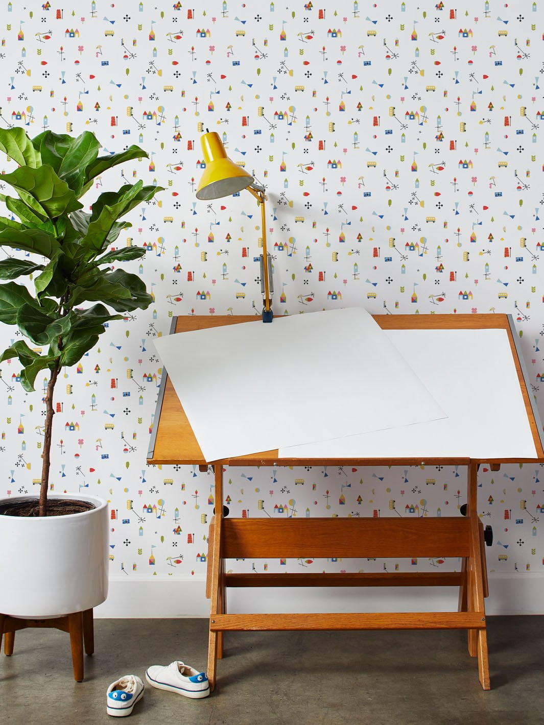 Fisher-Price Land Removable Vinyl Wallpaper by Fisher-Price - White