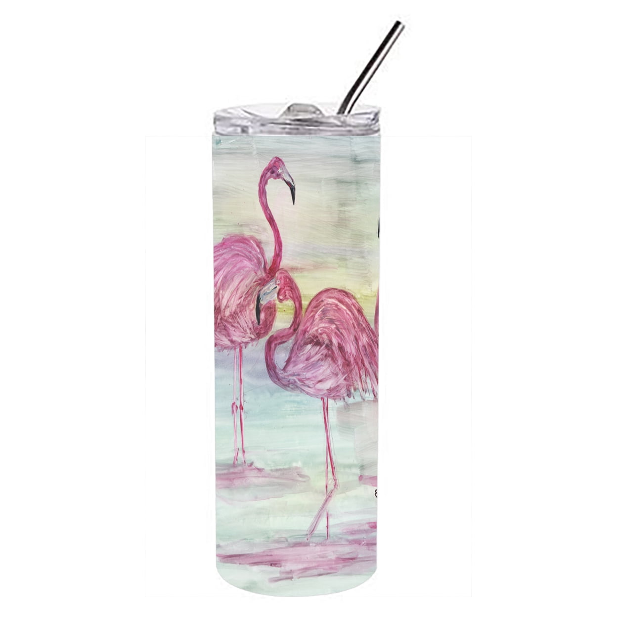 Flamingos Double Walled Stainless Steel 20 oz Skinny Tumbler