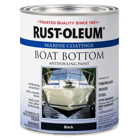Rust-Oleum Marine Boat Bottom Antifouling Paint, Black, 1 Qt. 396967