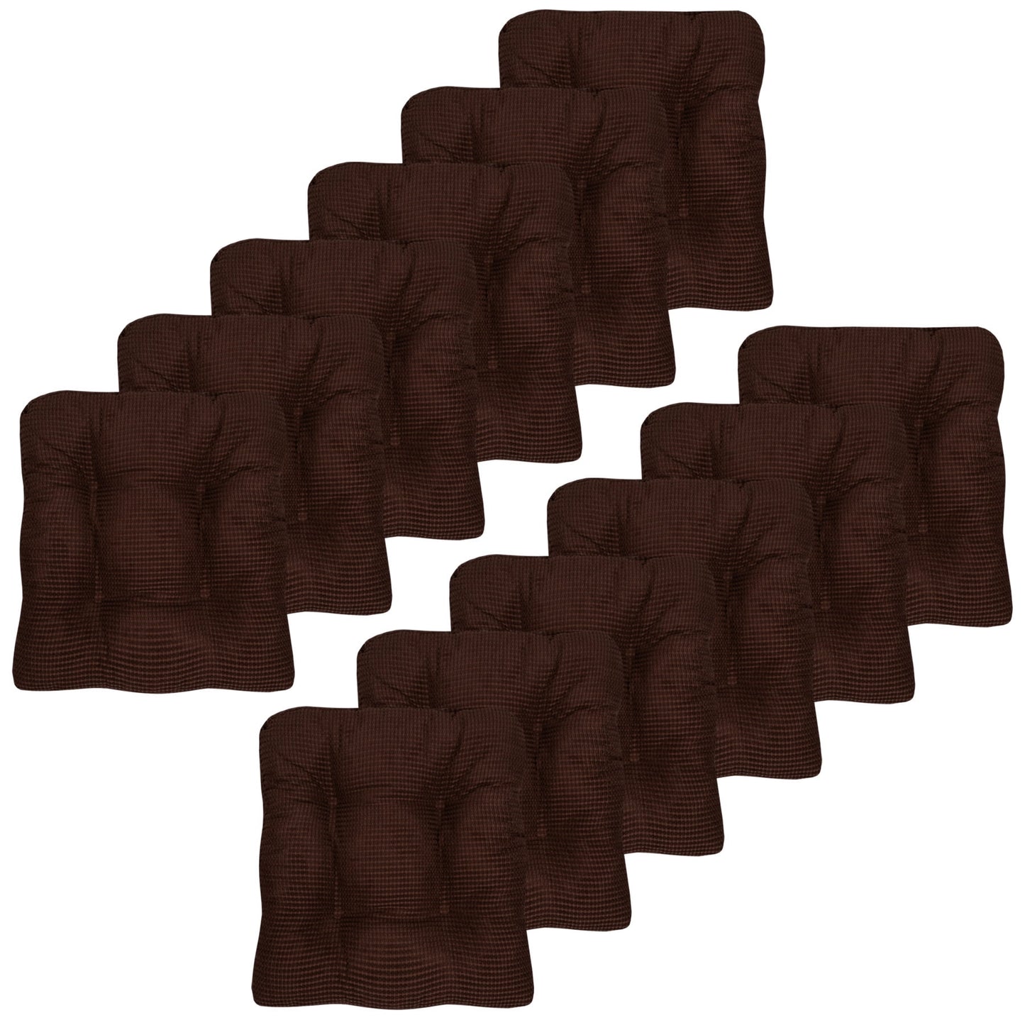 Fluffy Memory Foam Non Slip Chair Cushion Pad 12 Pack Chocolate