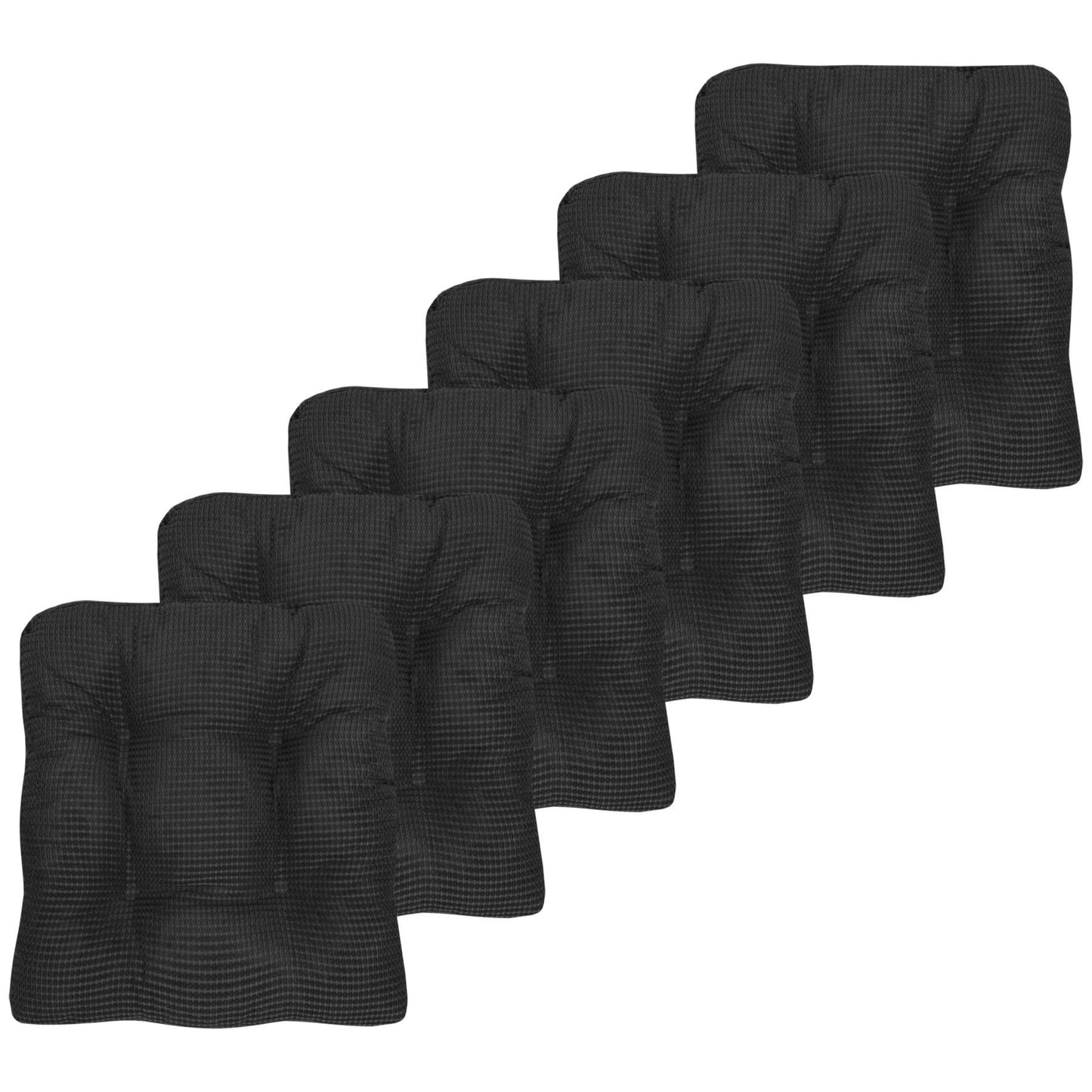 Fluffy Memory Foam Non Slip Chair Cushion Pad 6 Pack Charcoal