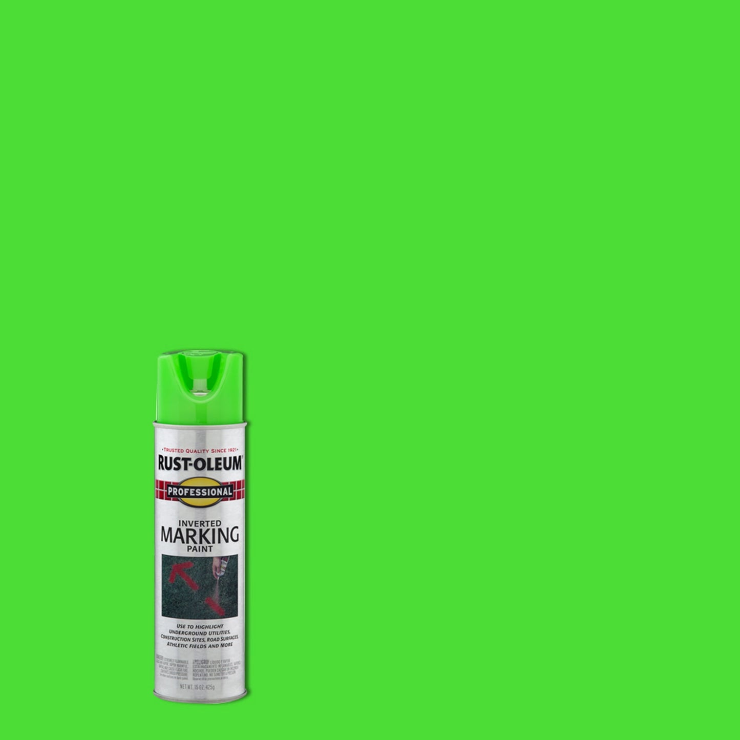 6 Pack, Fluorescent Green, Rust-Oleum Professional Inverted Marking Paint Spray-207464, 15 oz