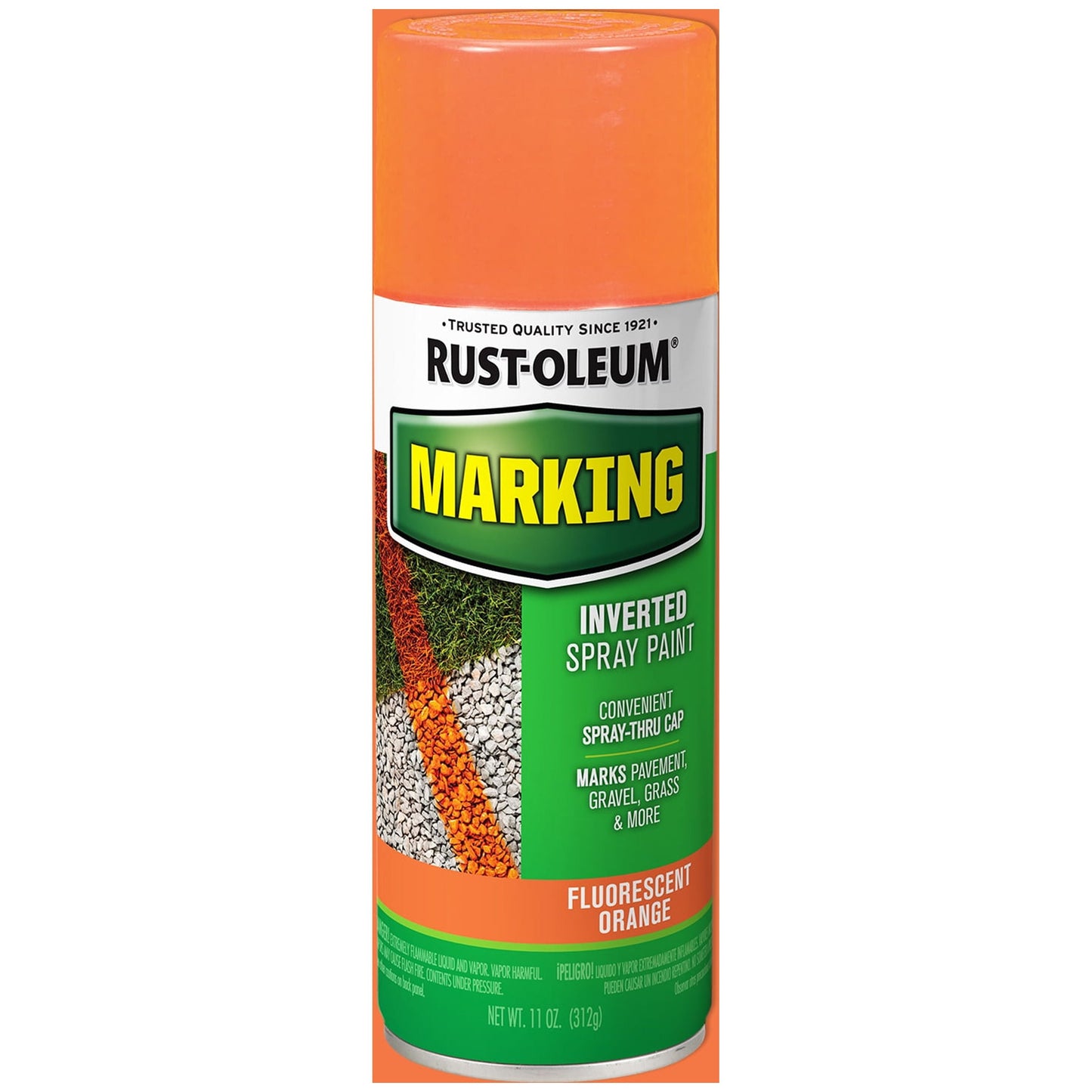 6 Pack, Fluorescent Orange, Rust-Oleum Specialty Flat Marking Spray Paint- 11 oz