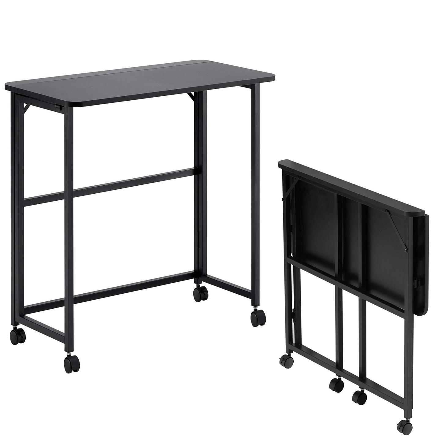 Folding Writing Desk Computer Desk for Small Space,31.5" Folding Desk for Study, Home Office,Small Spaces,black
