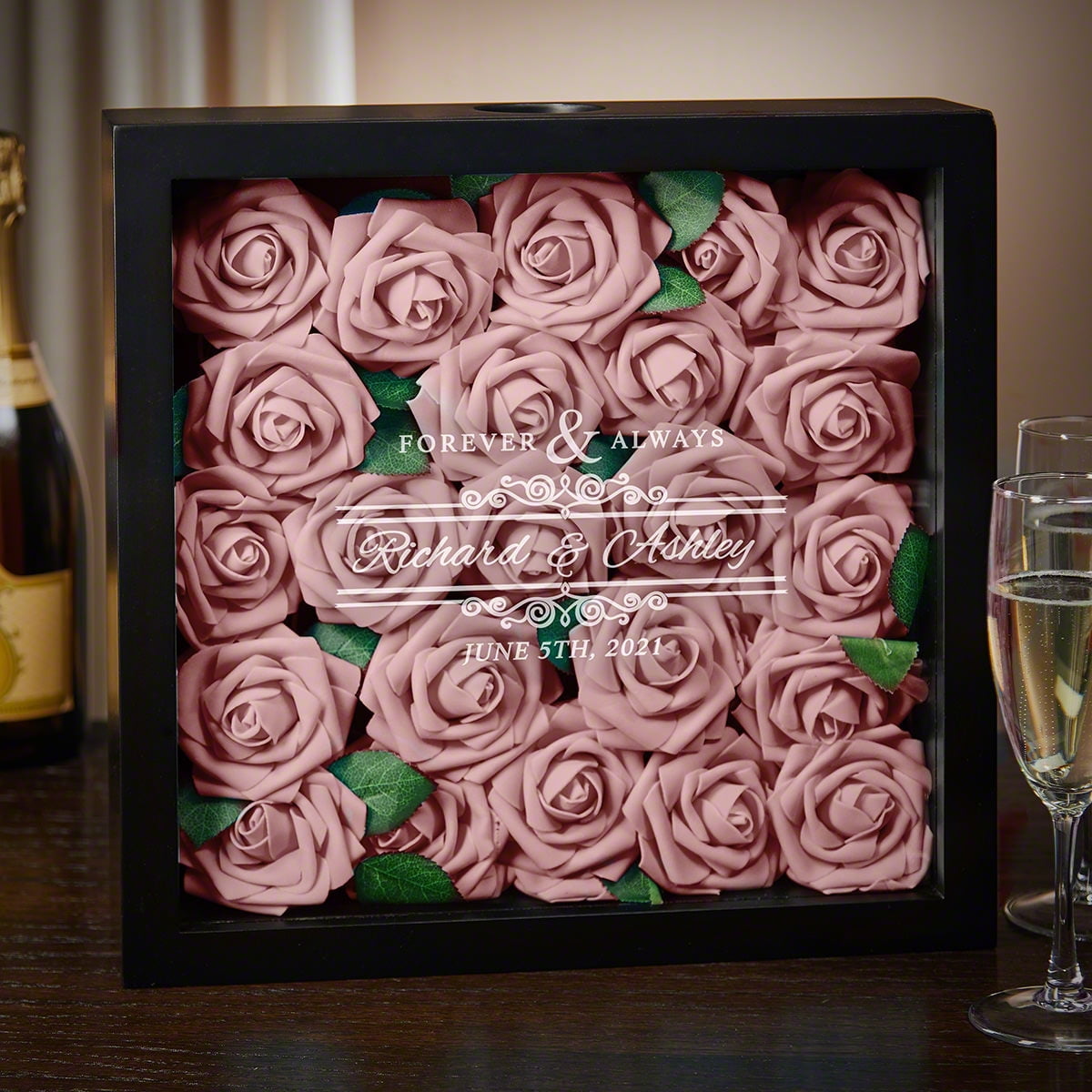 Forever and Always Personalized Wedding Shadow Box