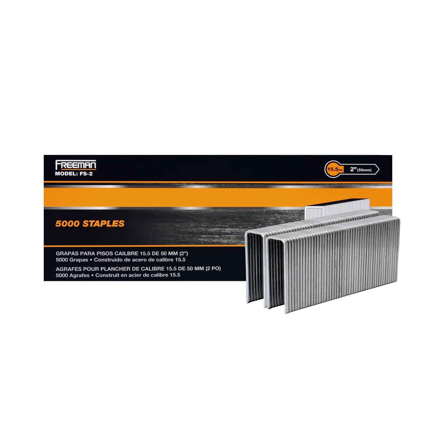 Freeman 15.5-Gauge 2 in. Glue Collated Flooring Staples with 1/2 in. Crown (5000 Count)