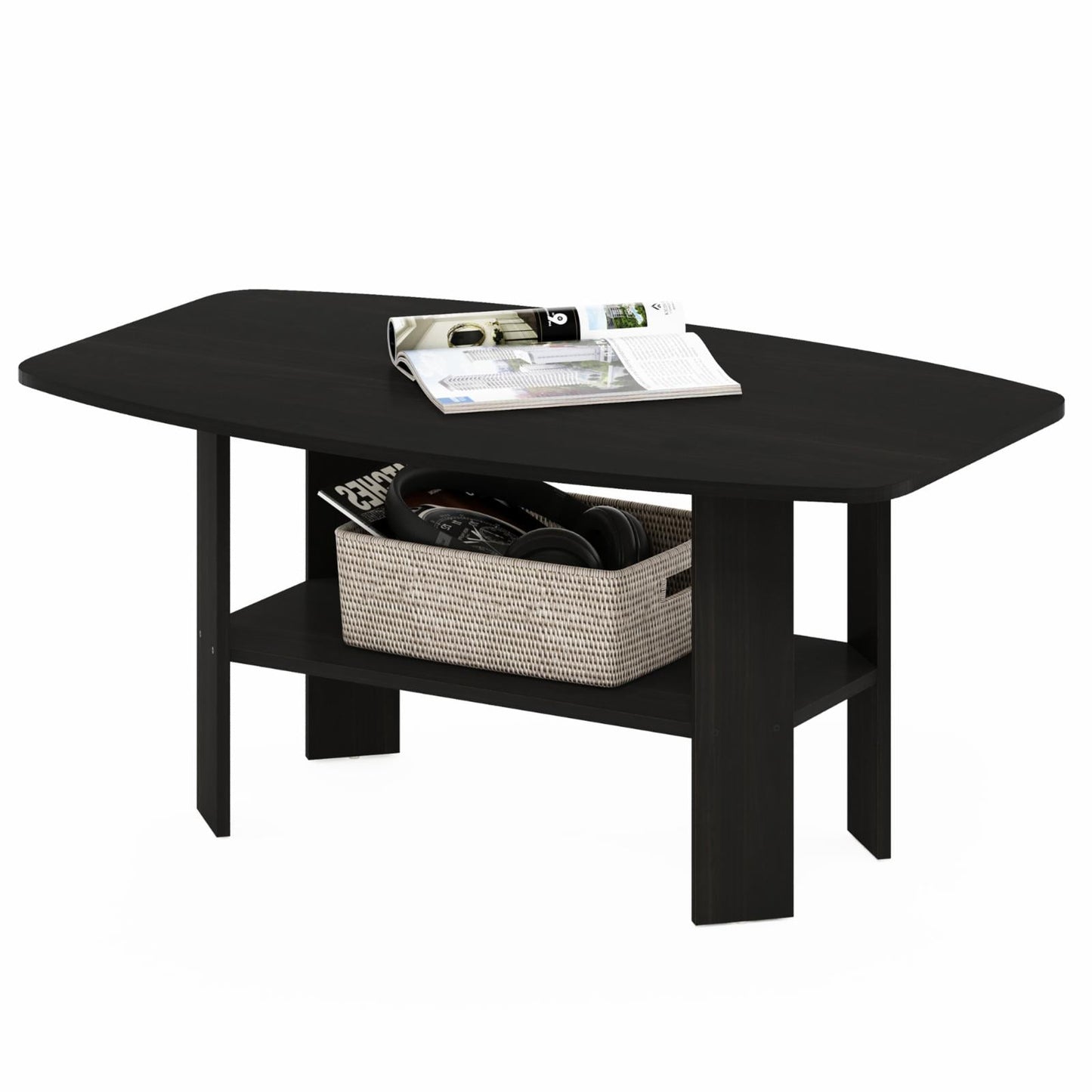 Furinno Mesa de Centro de Diseño Sencillo de Madera de IngenierÃa Contemporánea en Marrón Oscuro