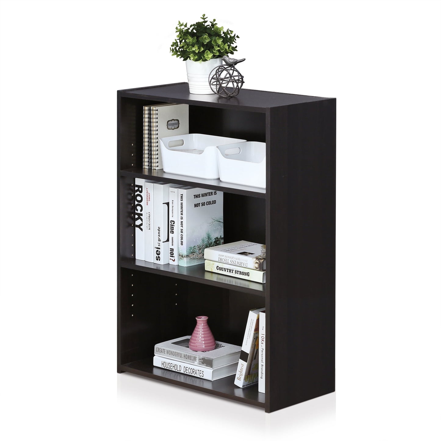Furinno 17060SCC EstanterÃa Wright de 3 Estantes, Cereza Canela