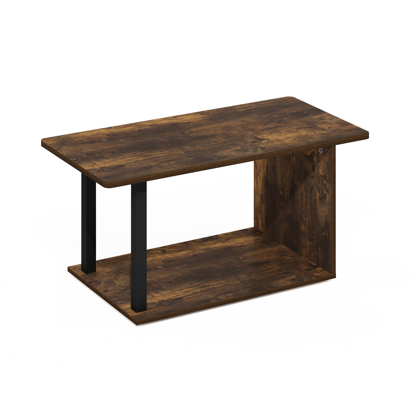 Furinno BASIC 2-Tier Modern Coffee Table with Open Shelf Amber Oak