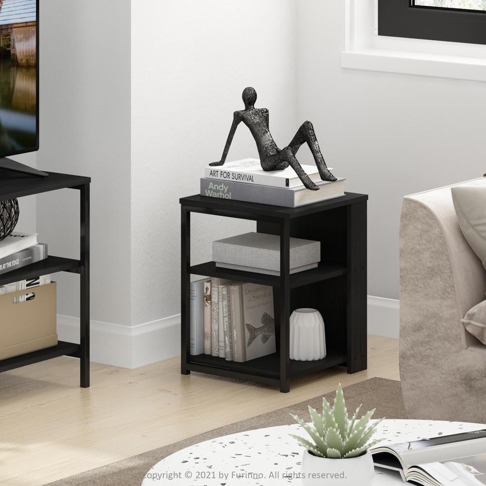 Furinno Camnus Modern Living End Table, Americano/Black