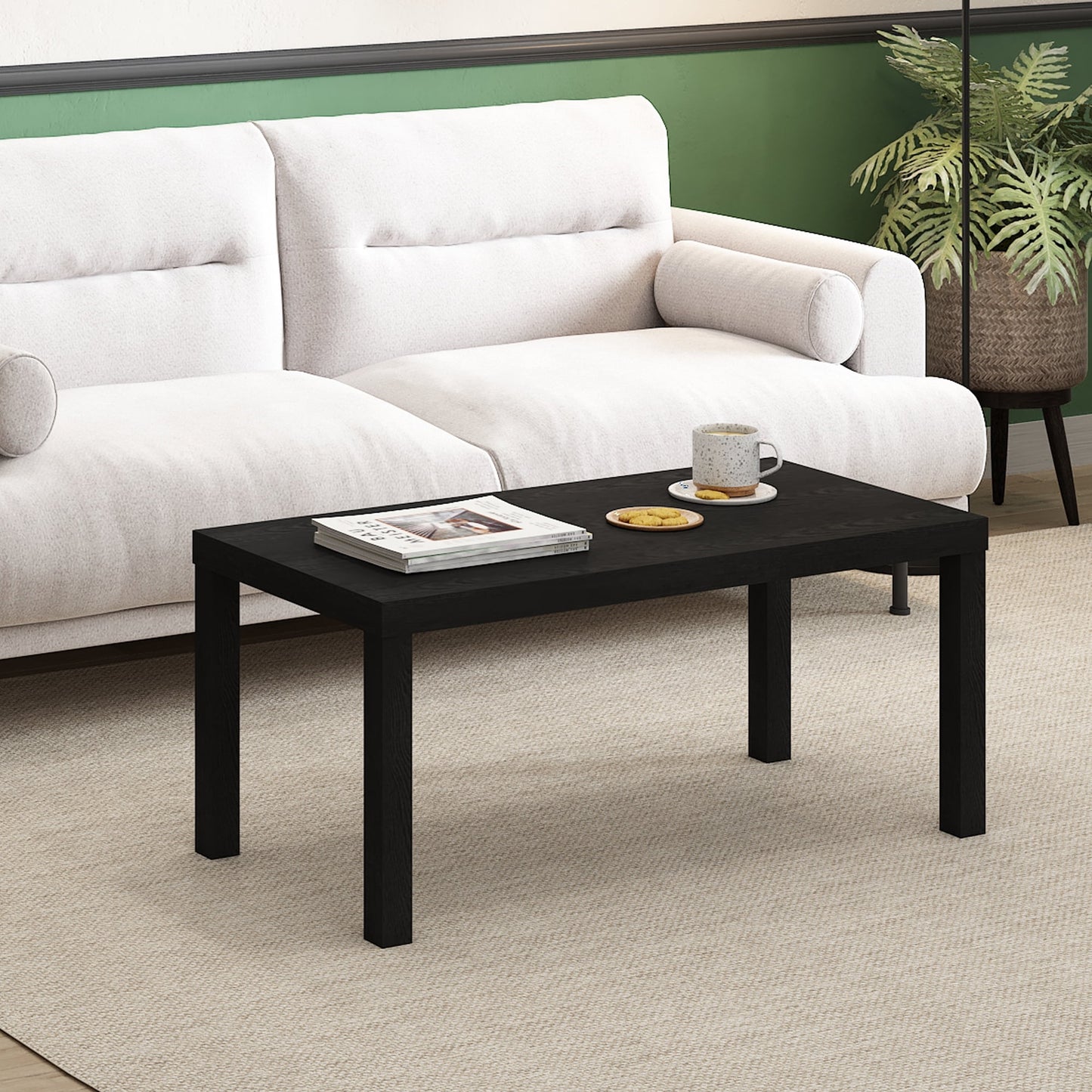 Furinno CLASSIC Simple Coffee Table for Living Room in Black