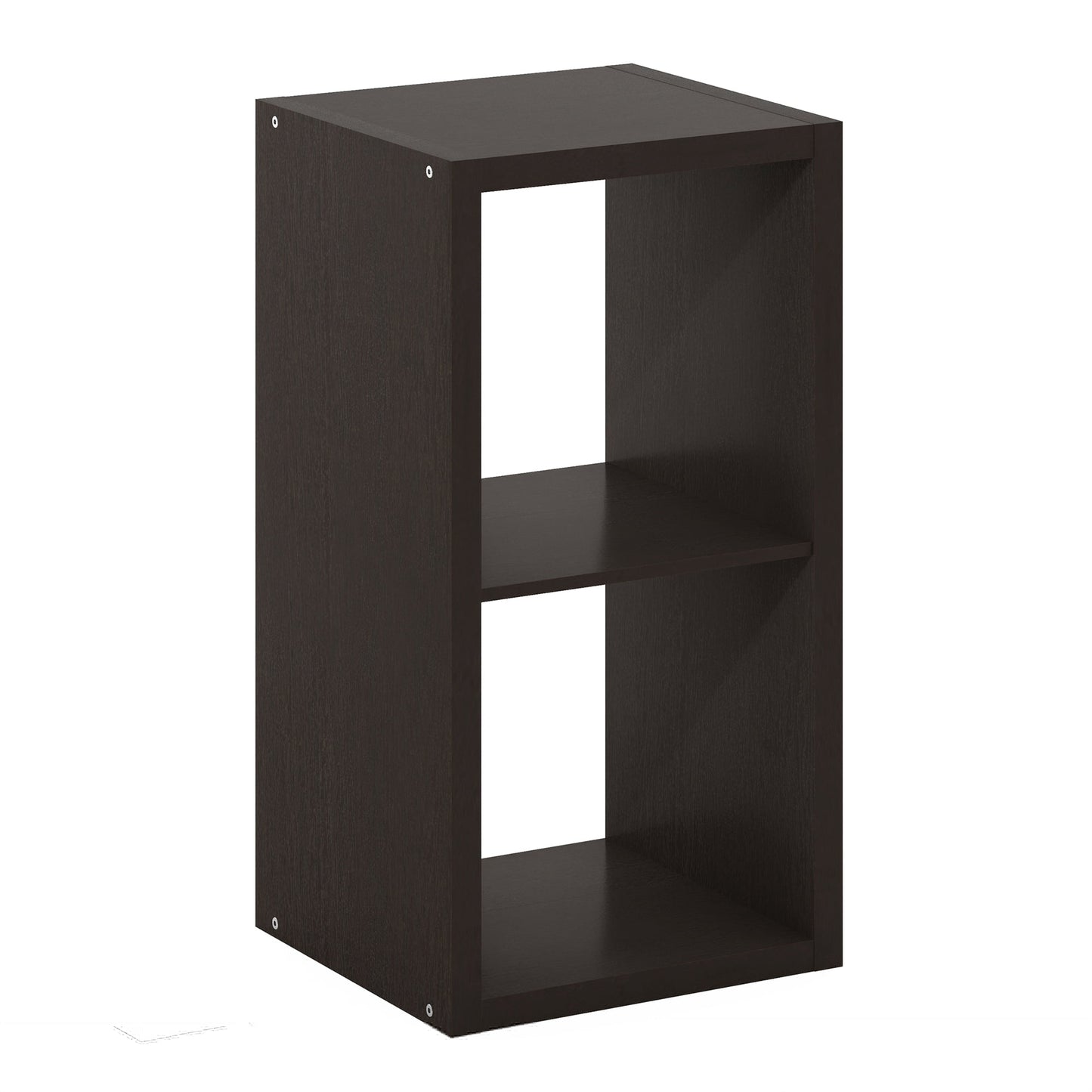 Furinno CUBICLE Book Shelf, 2-Cube Thick Frame Bookshelf, Horizontally & Vertically Reversible Bookcase with Open Back, 14.6 x 15.9 x 30, for Living Room, Bedroom, Home Office, Black Dark Oak