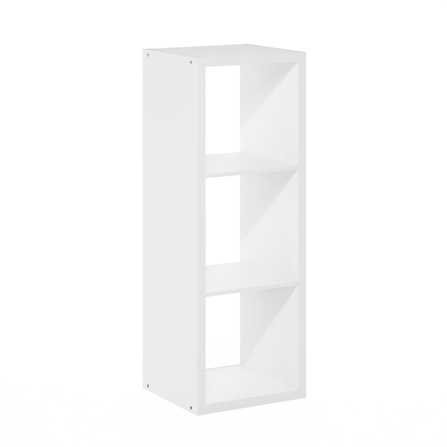 Furinno Cubicle Open Back Decorative Cube Storage Organizer in 3-Cube in White
