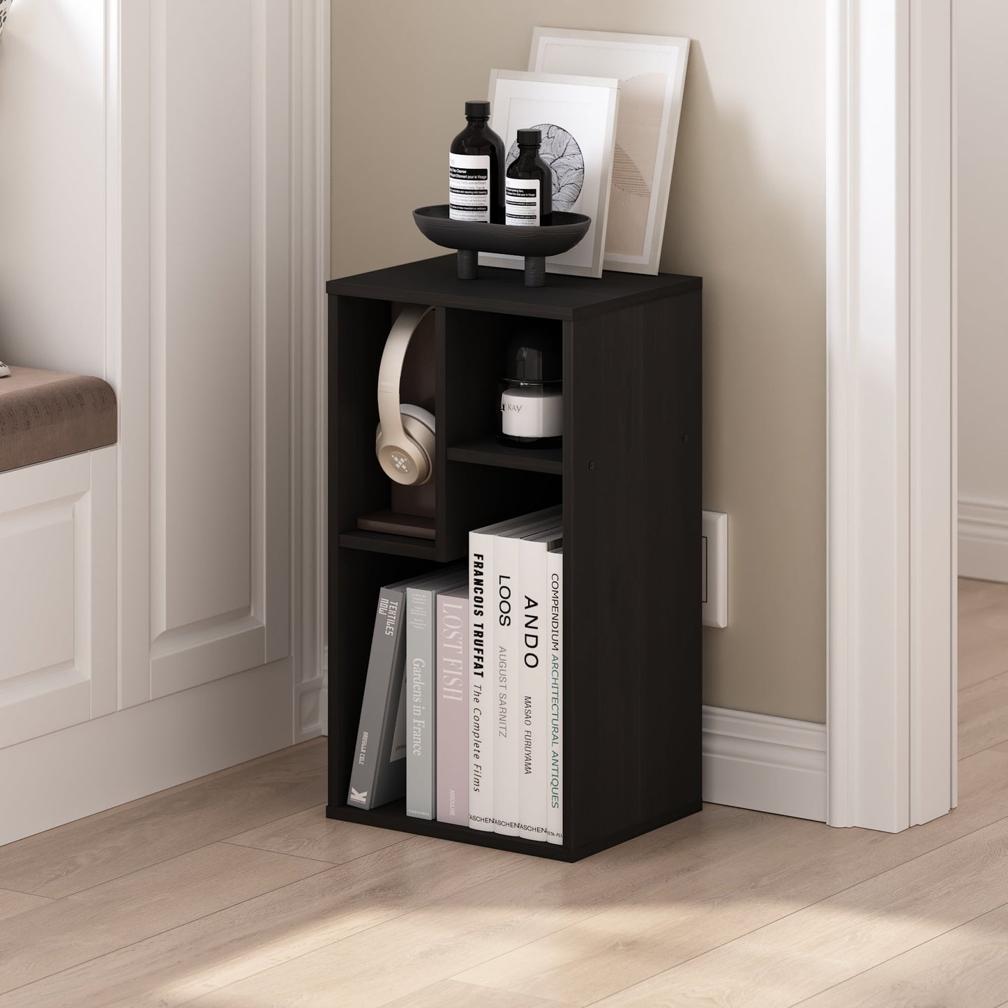 Furinno DALY 3-Cube Irregular Cubes Bookcase in Bookshelf in Storage Espresso