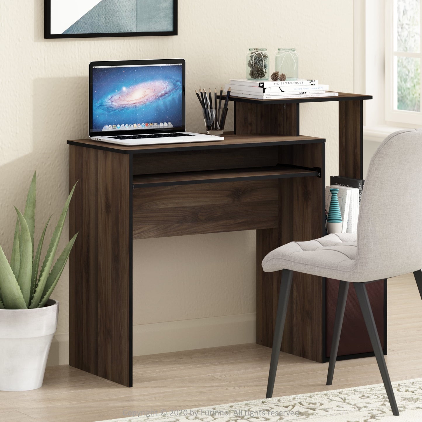 Furinno Econ Multipurpose Home Office Computer Writing Desk w/Bin, Sonoma Oak, Multiple Colors