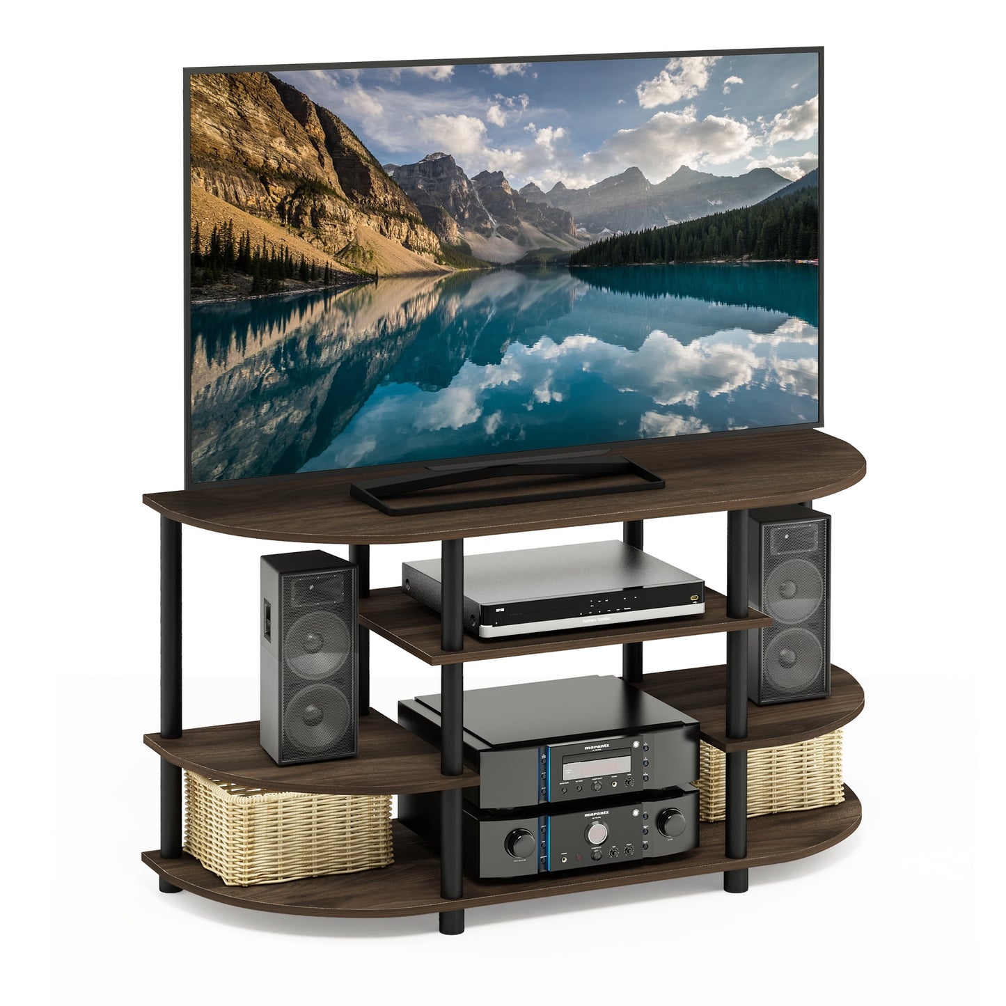 Furinno JAYA Simple Design No Tool TV Stand, Multiple Colors