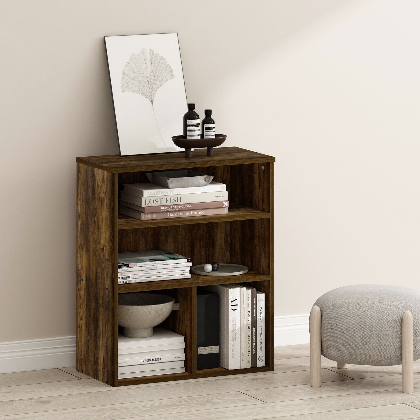 Furinno Pasir 3 Tier Display Bookcase, Amber Pine