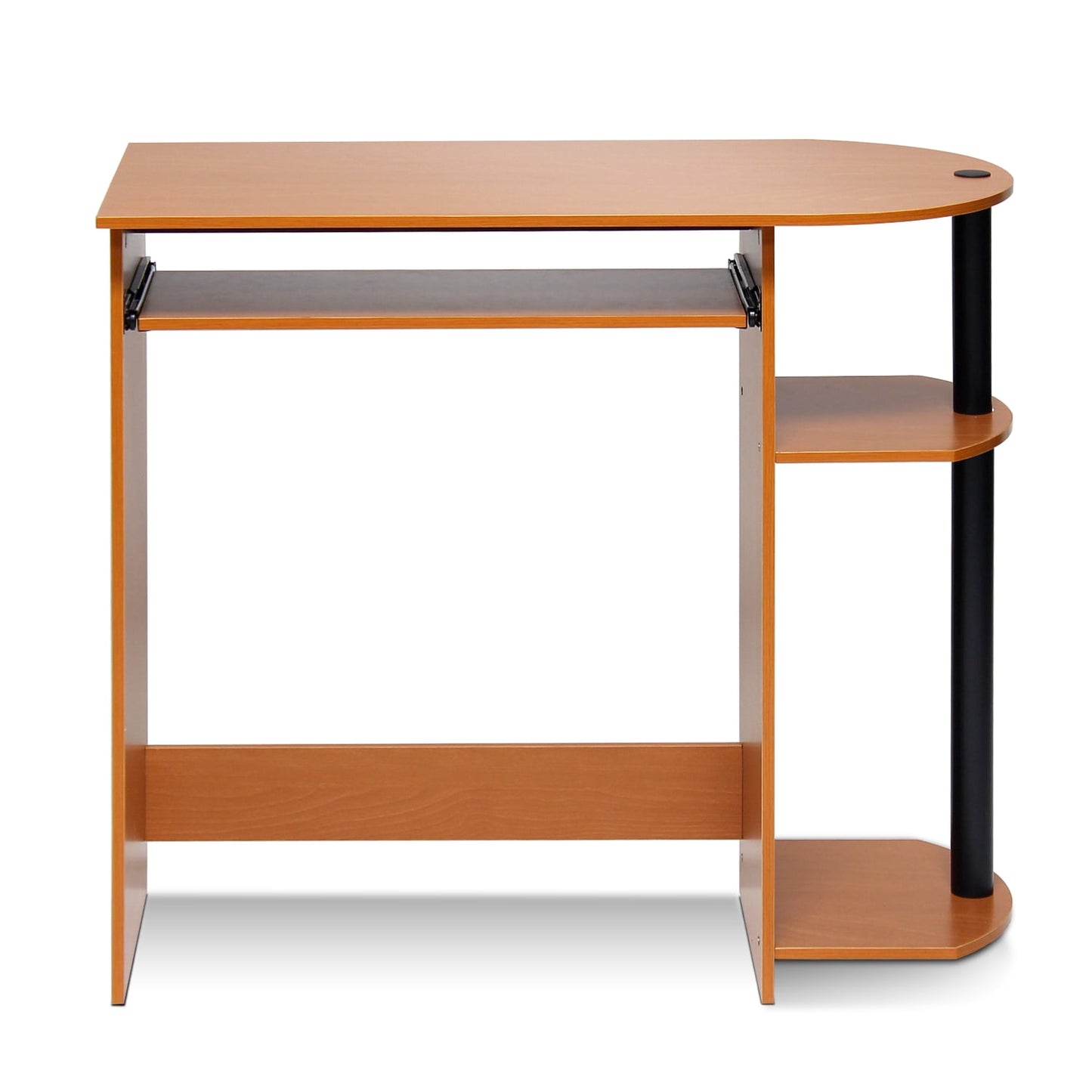 Furinno SIMPLISTIC Desk, 31.5 Wide Gaming Desk with Keyboard Tray, Computer Desk with Rounded Edges, Office Desk, for Home Office, Bedroom, Light Cherry Oak