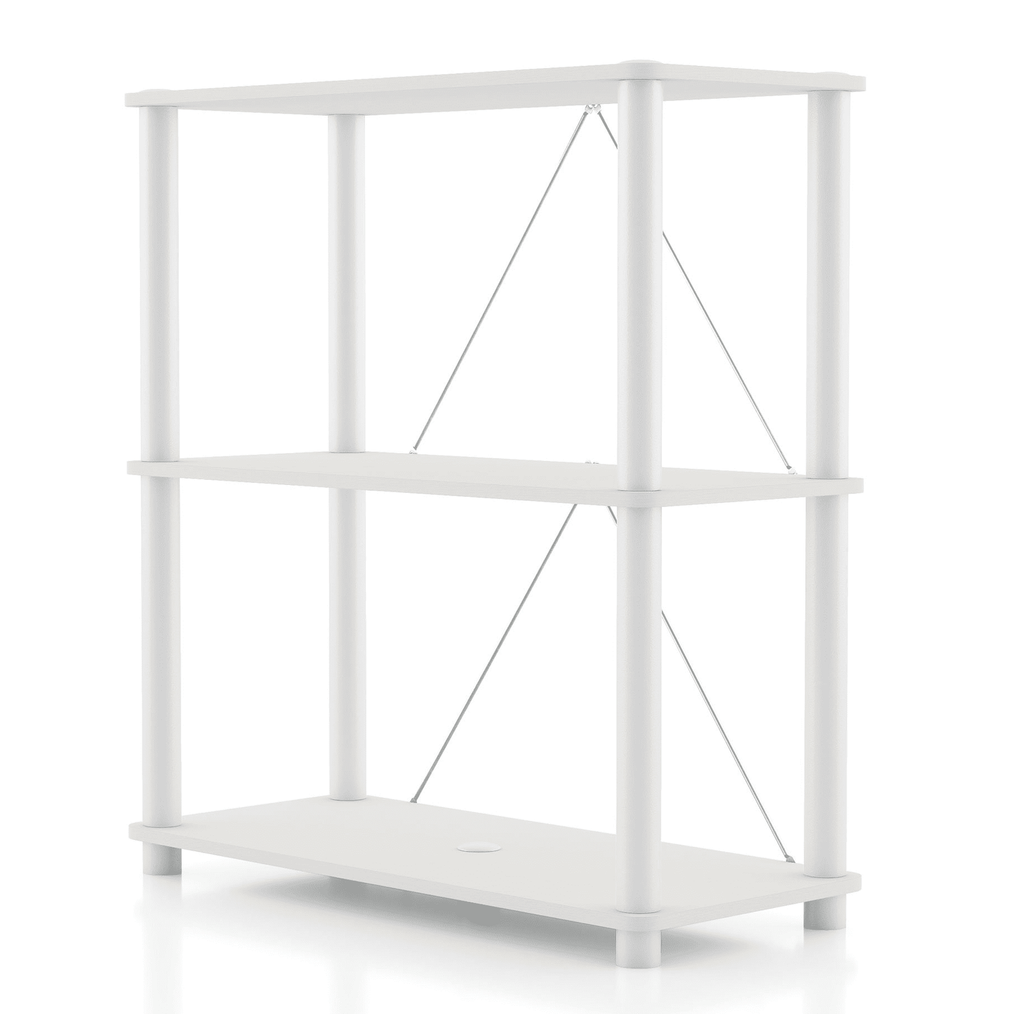 Furniture of America Brooks Adult Open Display Shelf Bookcase, 3-Tier 27-inch Shelves, White