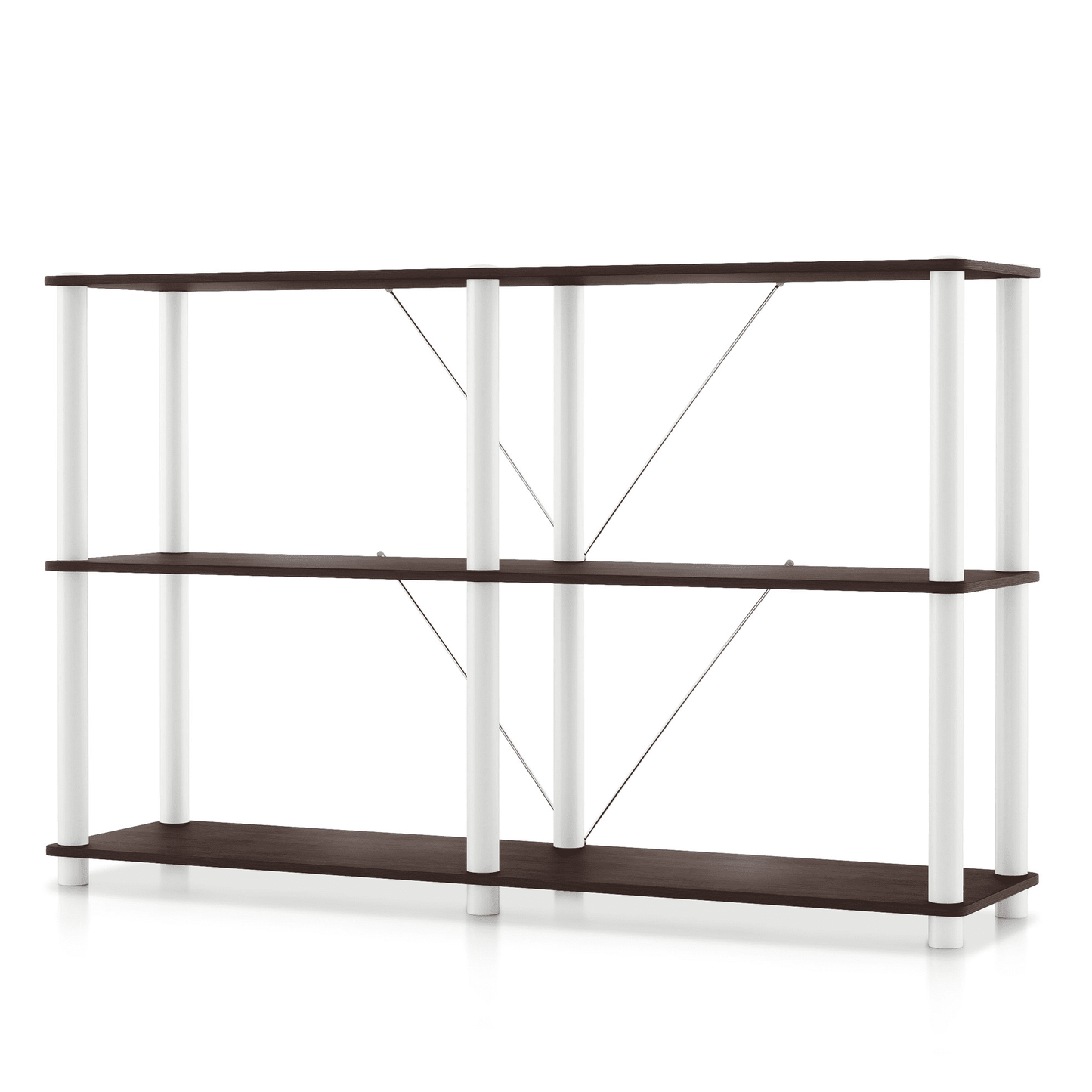 Furniture of America Brooks Adult Open Display Shelf Bookcase, 3-Tier 47-inch Sofa Table, Espresso