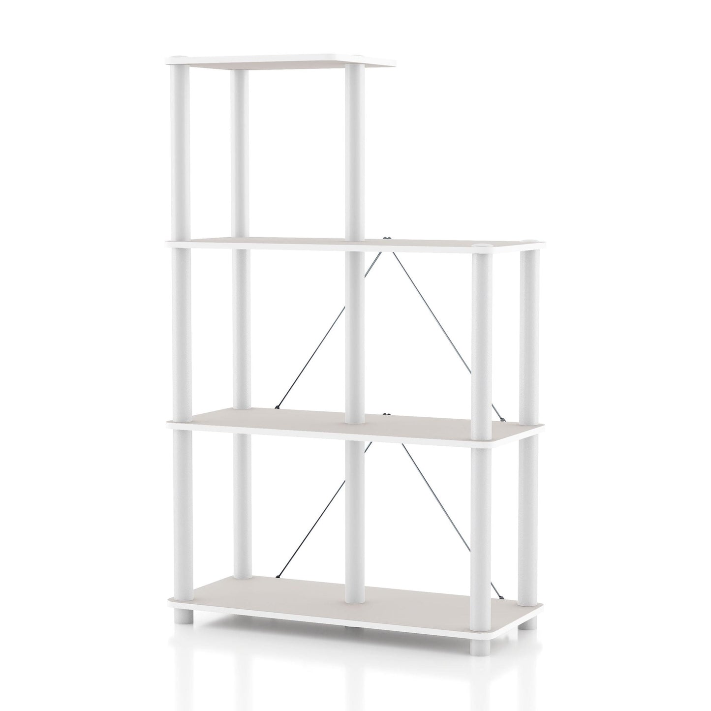 Furniture of America Brooks Adult Open Display Shelf Bookcase, 5-Cube Shelves, Greige
