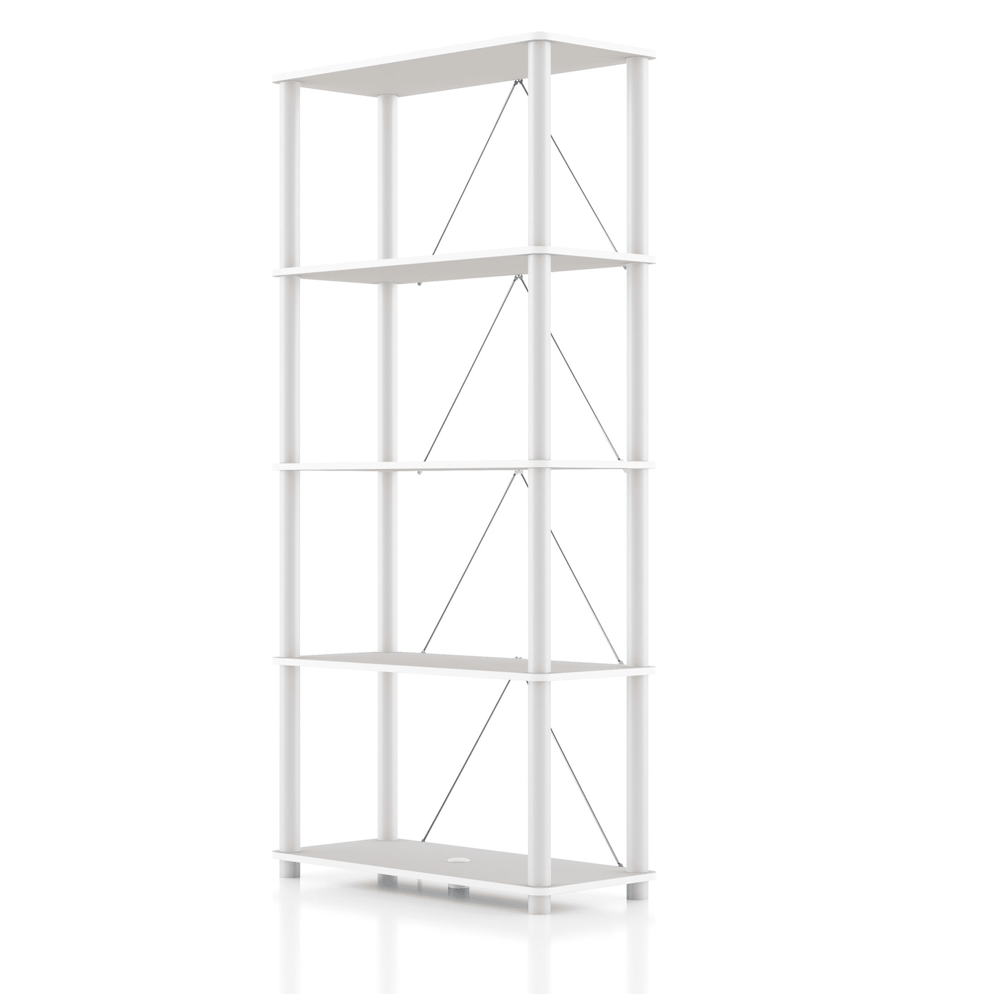 Furniture of America Brooks Adult Open Display Shelf Bookcase, 5-Tier 27-inch Shelves, Greige