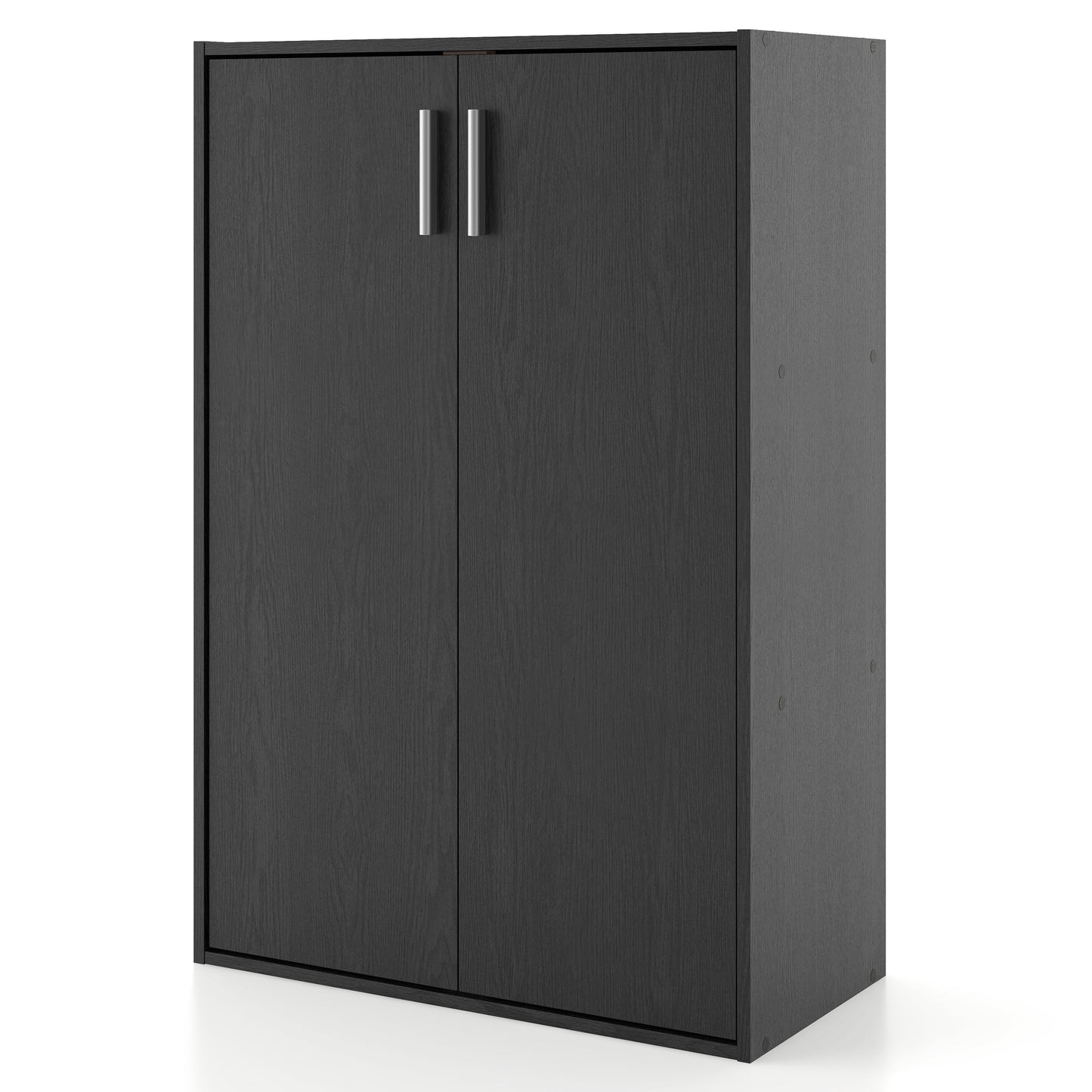 Furniture of America Seni Stackable Wood 3-Shelf Black Bookcase with Door