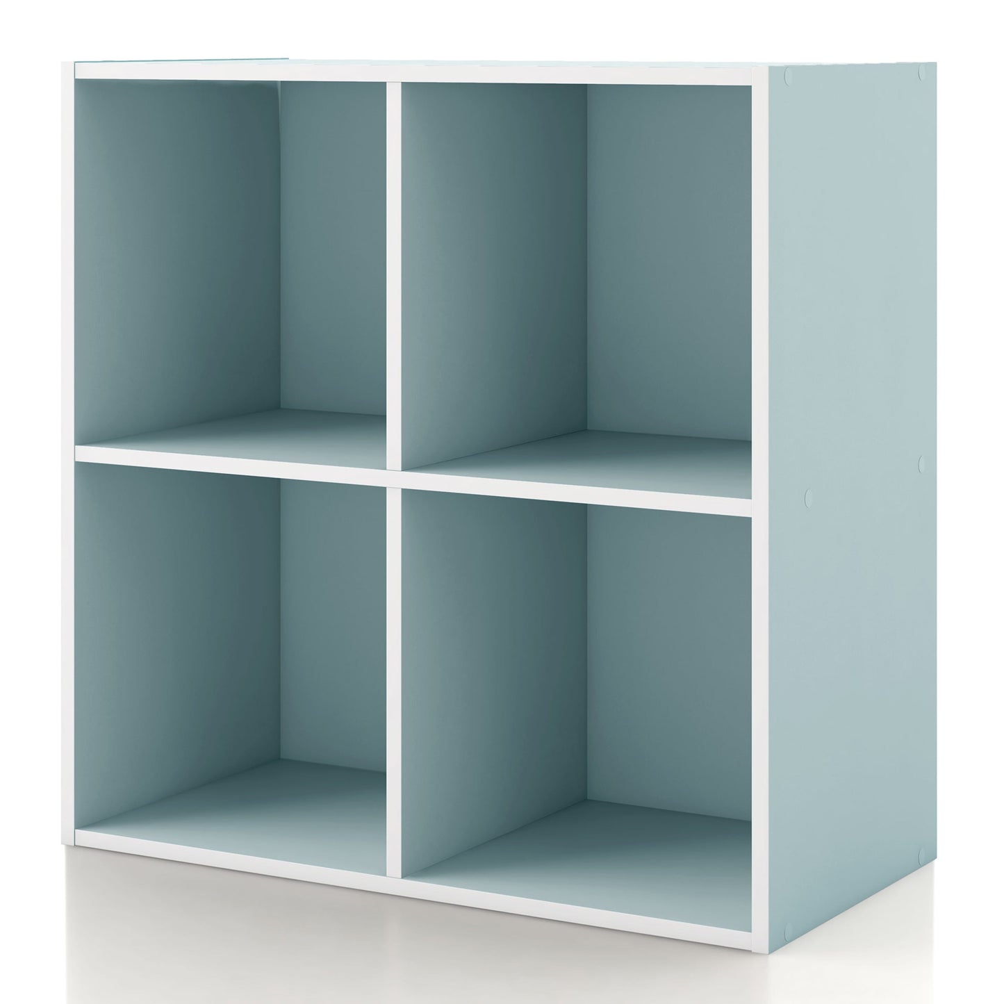 Furniture of America Brooks Stackable 4-Cube Wood Light Blue Kids Bookcase