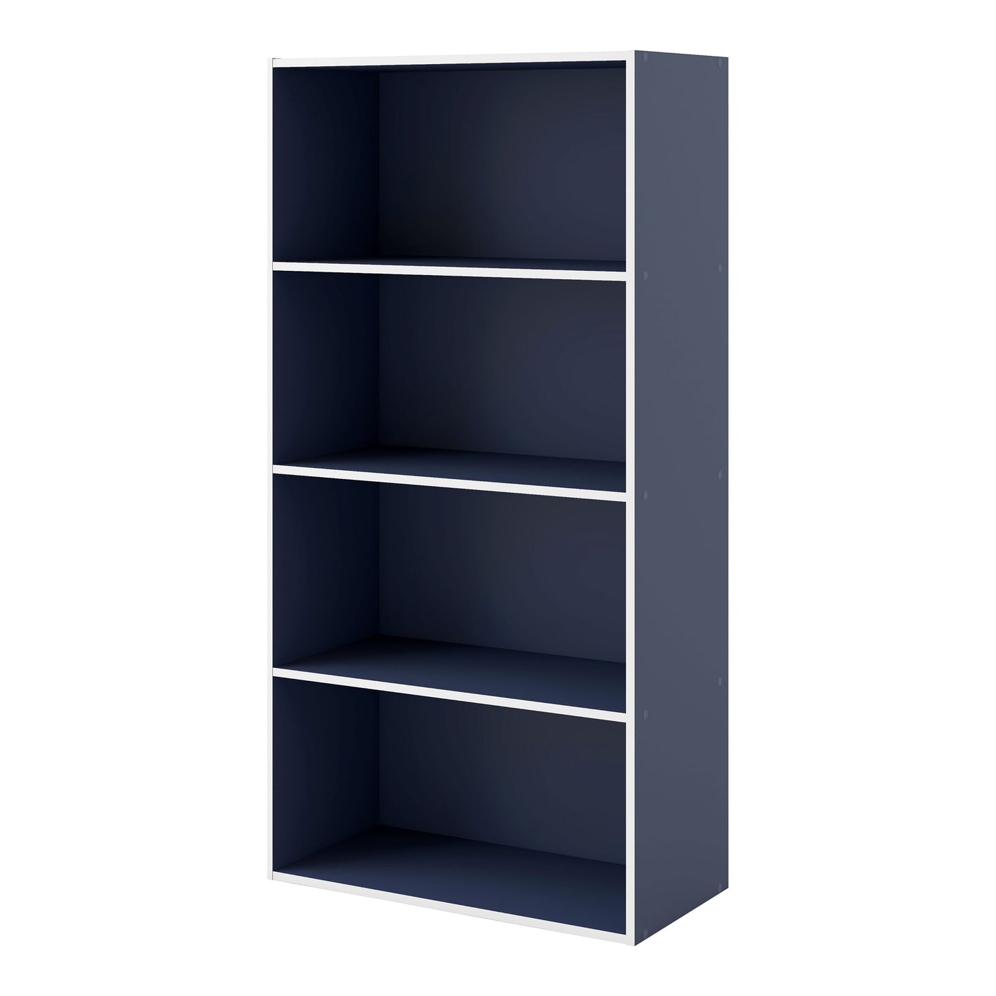 Furniture of America Brooks Stackable 4-Tier Wood Steel Blue Bookcase