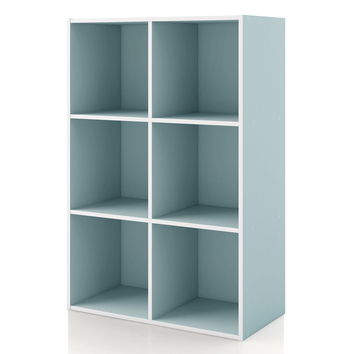 Furniture of America Brooks Stackable 6-Cube Wood Light Blue Kids Bookcase
