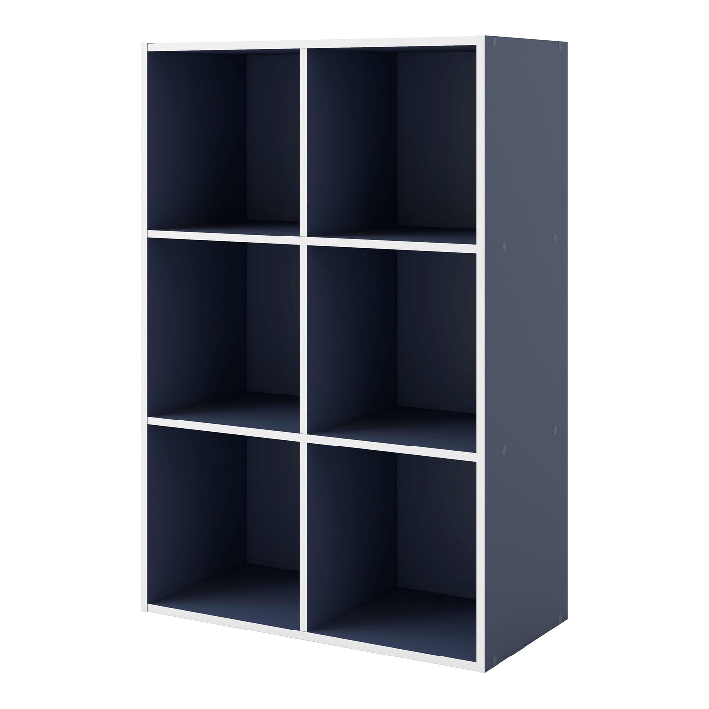 Furniture of America Brooks Stackable 6-Cube Wood Steel Blue Bookcase