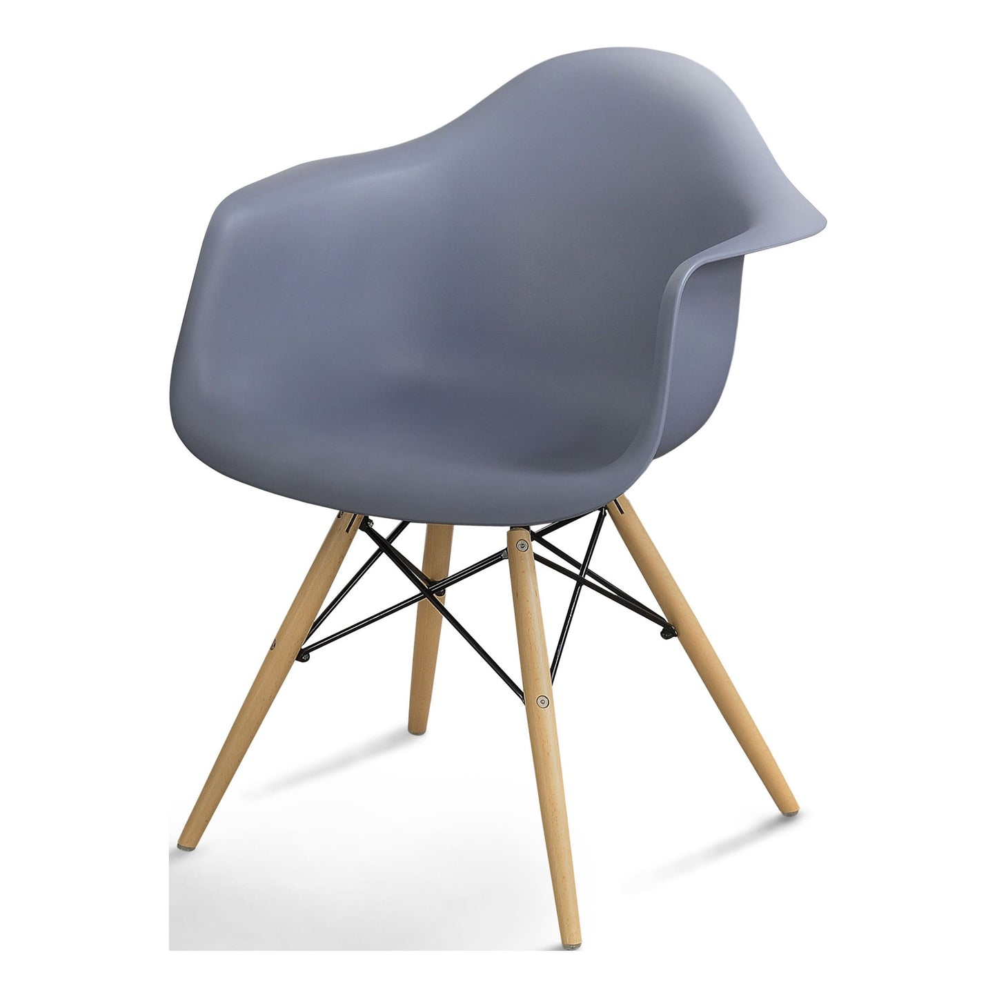 Furniture of America Shego I Modern Plastic Accent Chairs - Set of 2, Gray