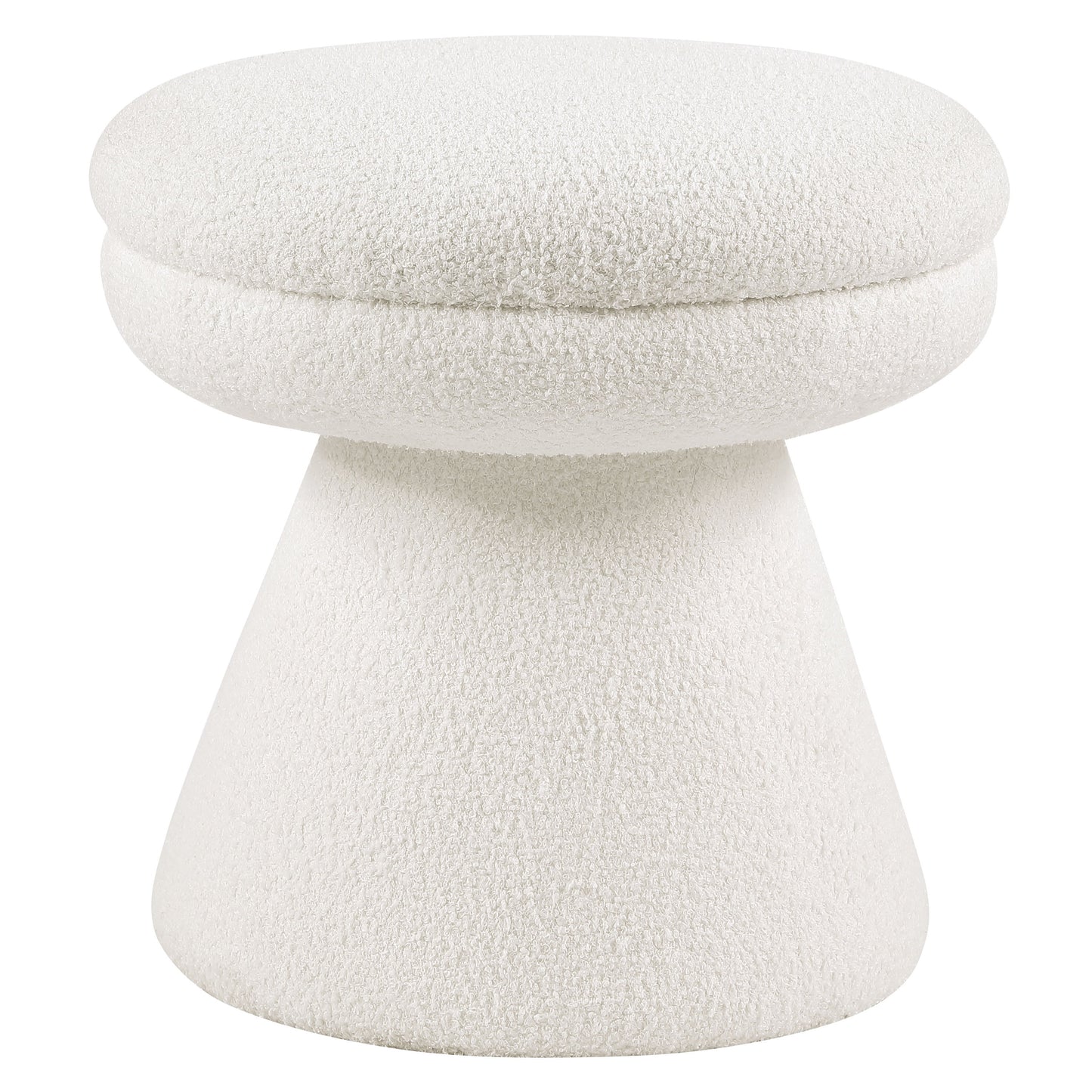 Furniture of America Thia Modern 17.5" Upholstered Mushroom-Shape Design Stool, Beige