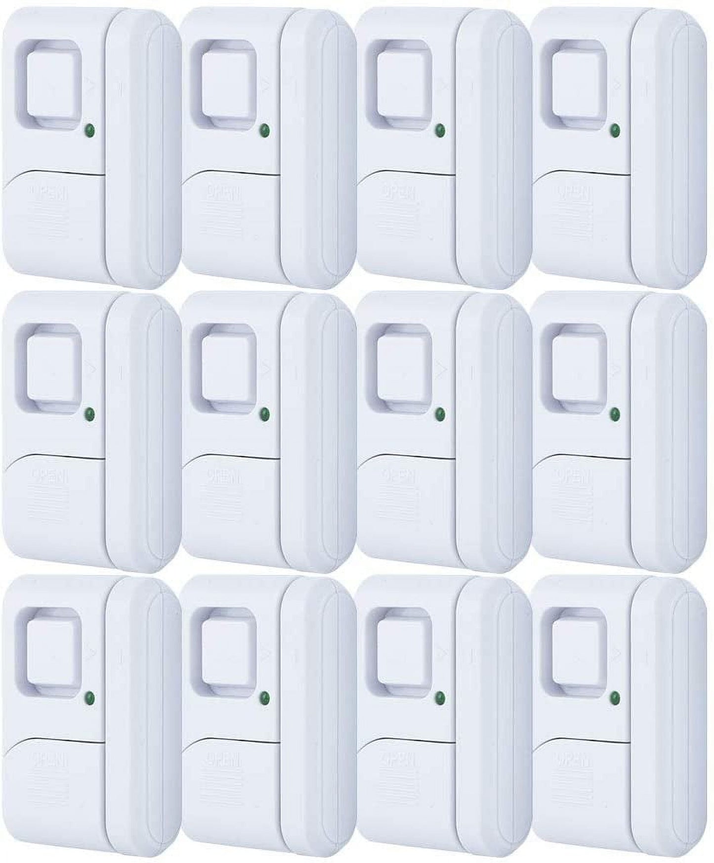 GE Personal Security Window/Door, 12-Pack, Magnetic Sensor, Off/Chime/Alarm, Easy Installation, 45989, White
