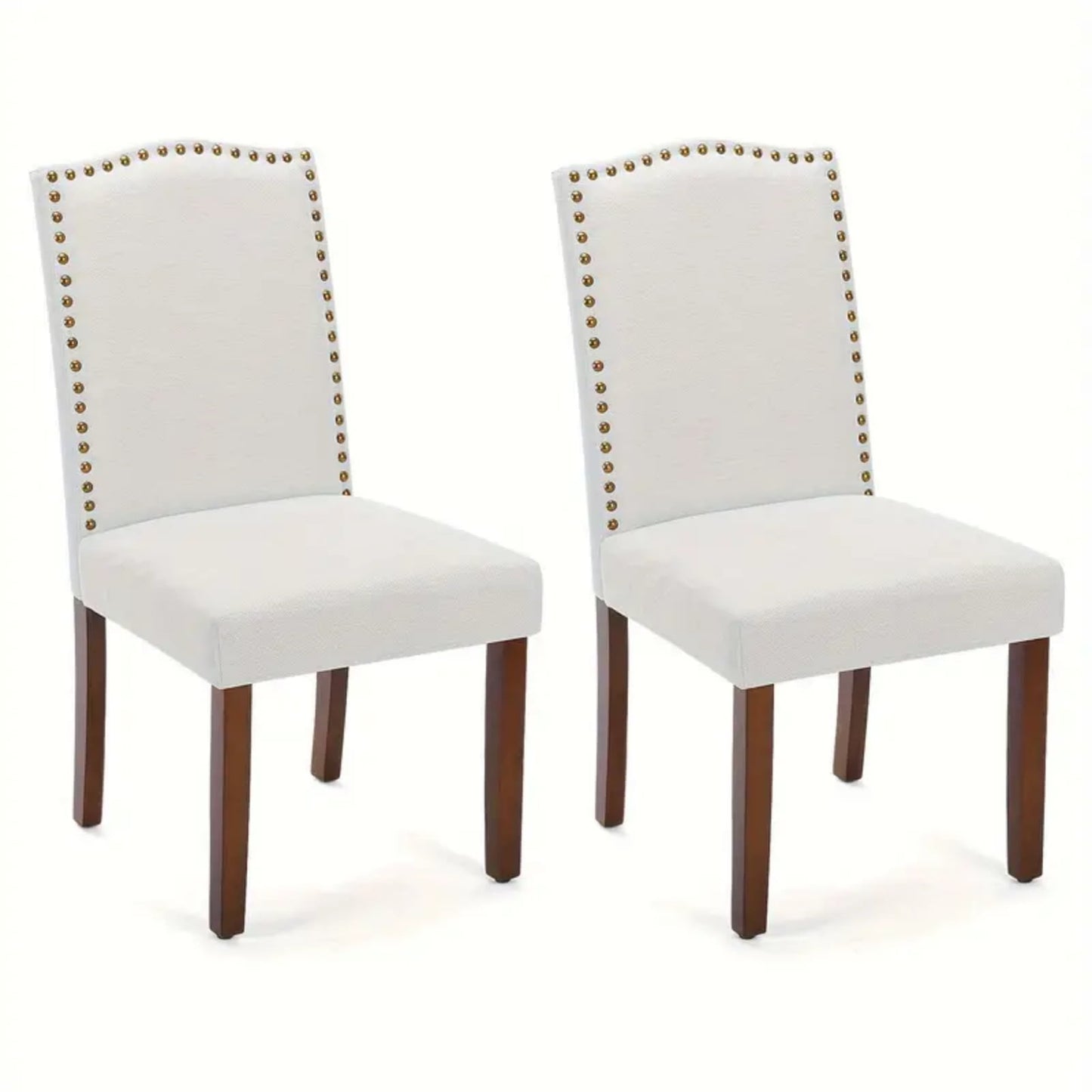 GIANNA 2pcs Modern Upholstered Dining Room Chair, Dining Chair With Wood Leg And Nailhead Trim, Mid-Century Accent Dinner Chair For Restaurant
