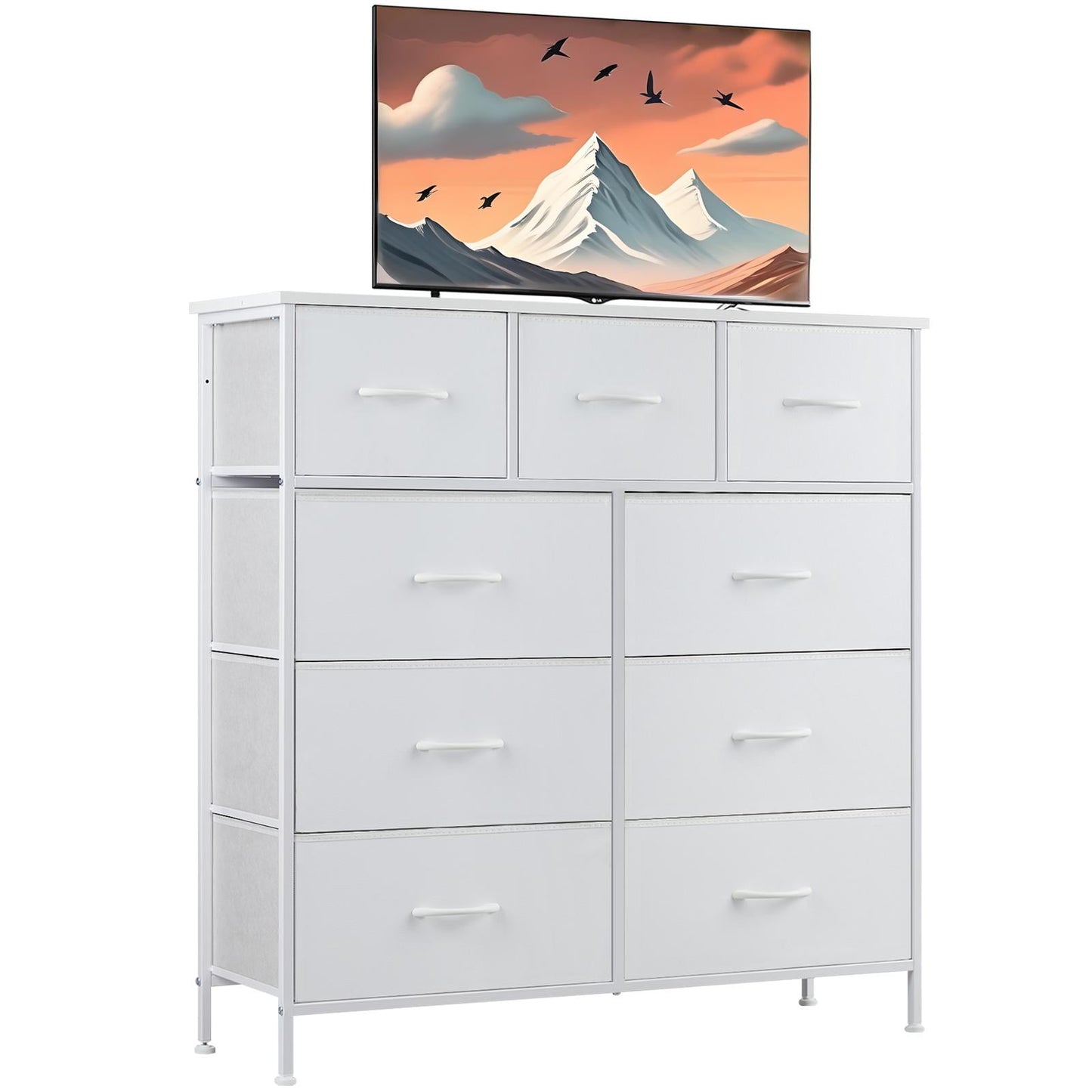 Gianna 9 Drawers Dresser, Large Capacity Organizer, Suit for Bedroom, Hallway, White