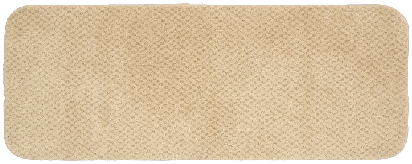 Garland Rug Cabernet Washable Nylon Bath Rug Set, 3 Piece Set (21"x34" Bath Rug, Contour Rug, & Toilet Lid) Basin Blue