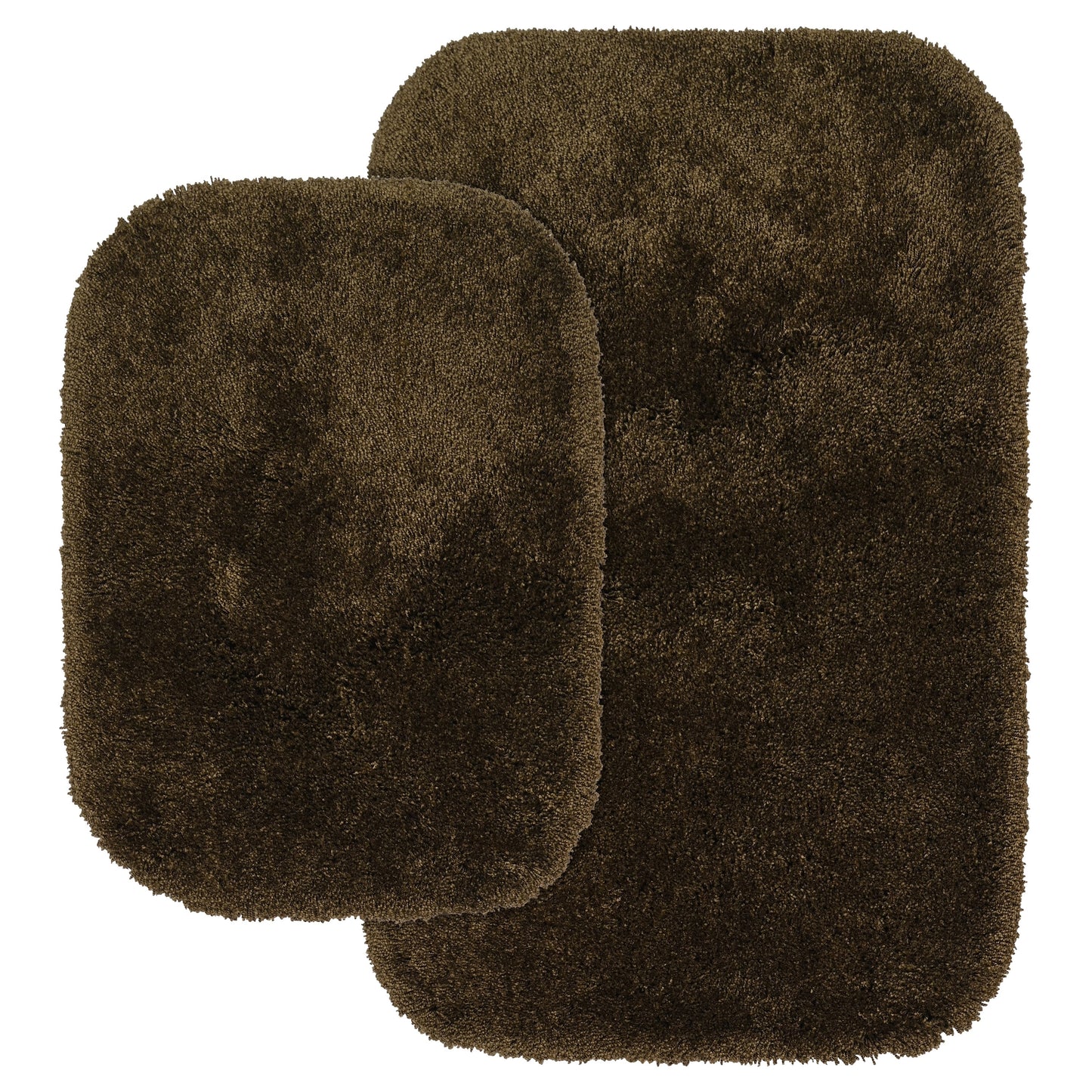 Garland Rug Finest Luxury Washable Bath Rug Set, 2 Piece Set (17"x24" Bath Rug, & 21"x34" Bath Rug) Chocolate