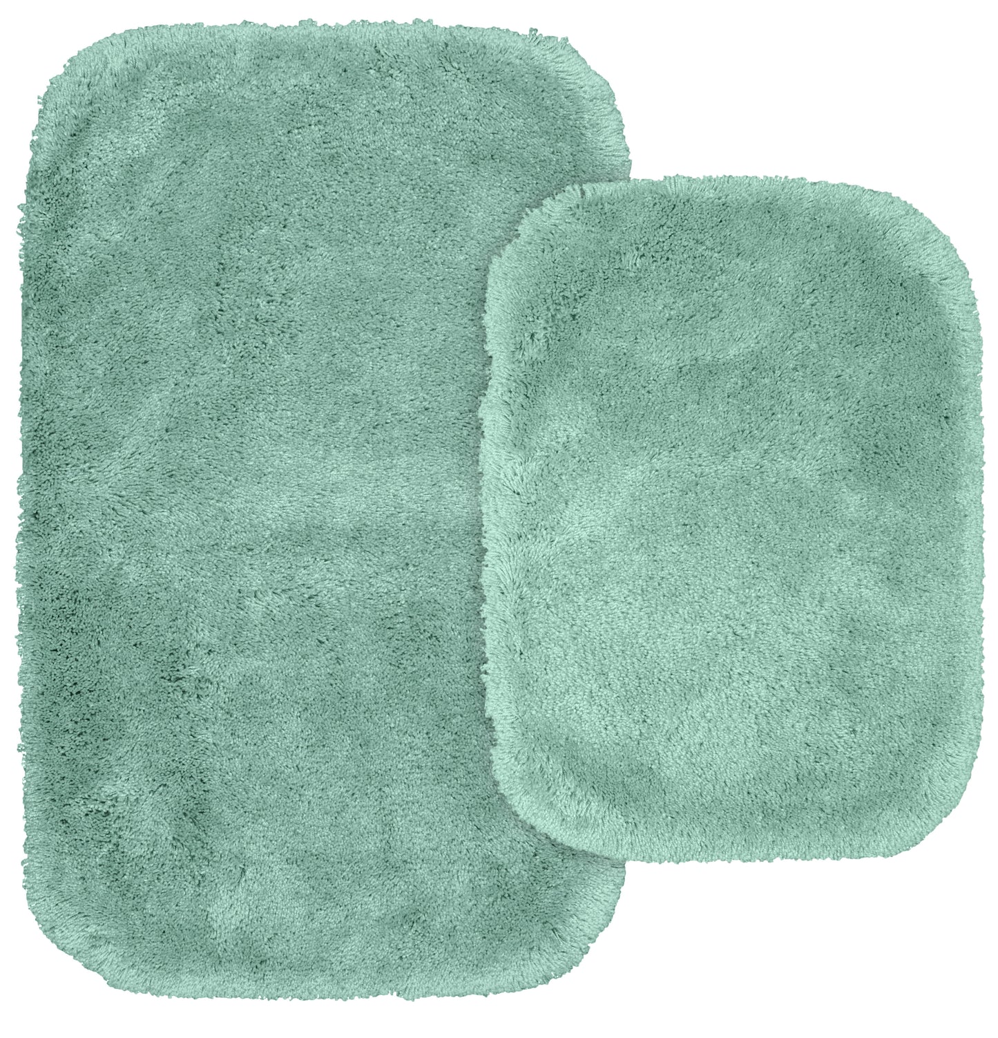 Garland Rug Finest Luxury Washable Bath Rug Set, 2 Piece Set (17"x24" Bath Rug, & 21"x34" Bath Rug) Sea Foam