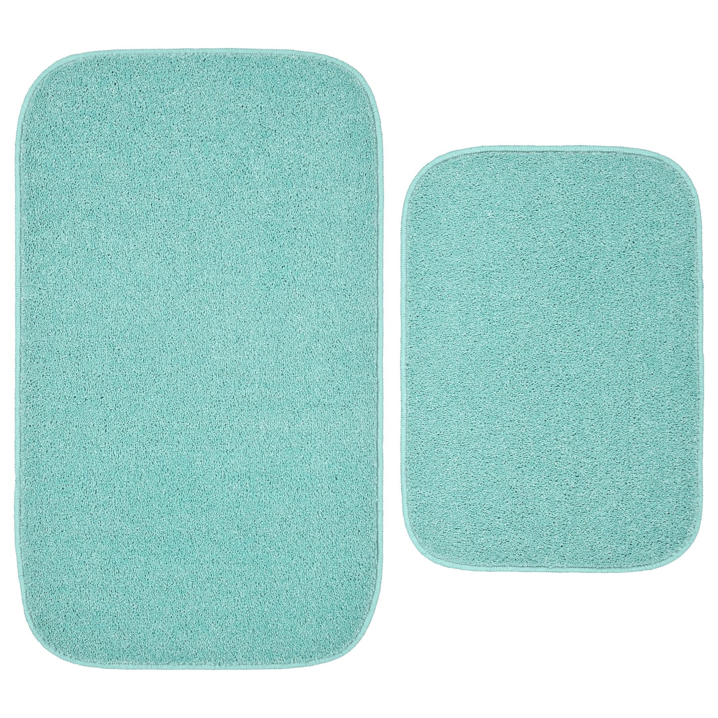 Garland Rug Gramercy Washable Bath Rug Set, 2 Piece (20"x34" & 17"x24") Sea Foam