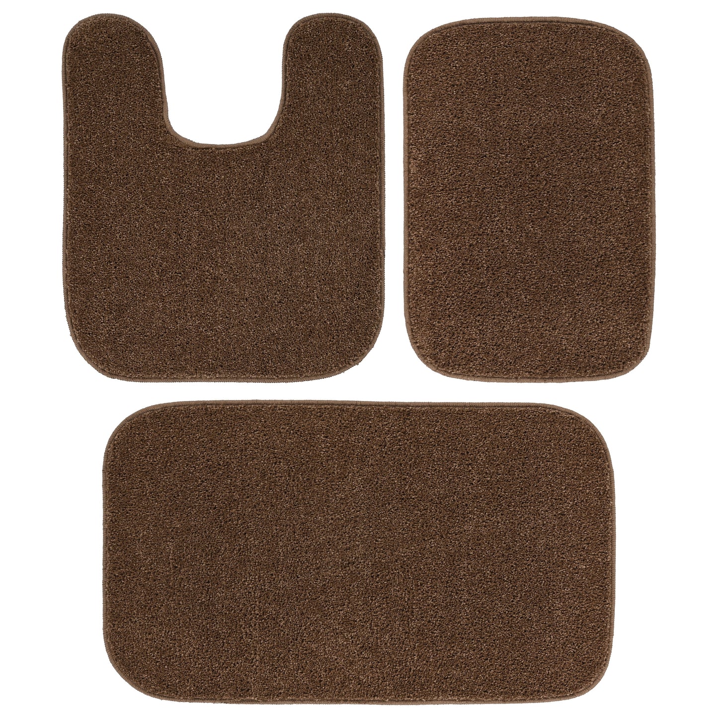 Garland Rug Gramercy Washable Bath Rug Set, 3-Piece (2 Bath Rugs, & Contour Rug) Cinnamon