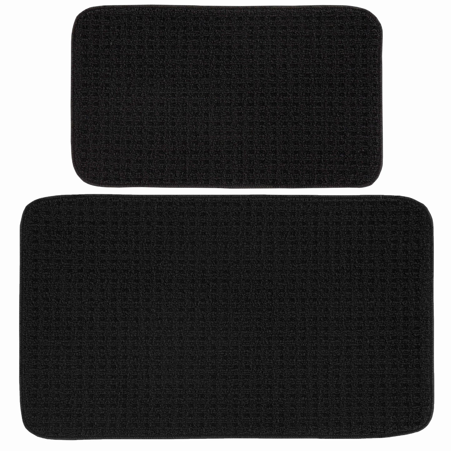 Garland Rug Herald Square 2pc Kitchen Rug Set 18 in. x 30 in. & 24 in. x 40 in. Mat Black