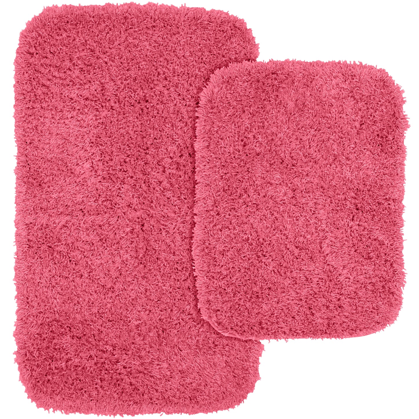 Garland Rug Jazz Washable Bath Rug Set, 2 Piece Set (17"x24" Bath Rug, & 21"x34" Bath Rug) Pink