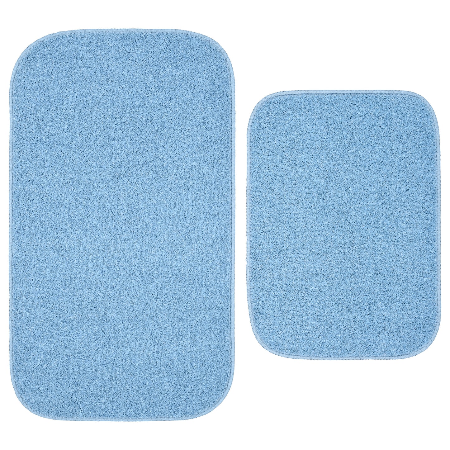 Garland Rug Sedona Washable Bath Rug Set, 2 Piece (21"x34" & 17"x24") Basin Blue