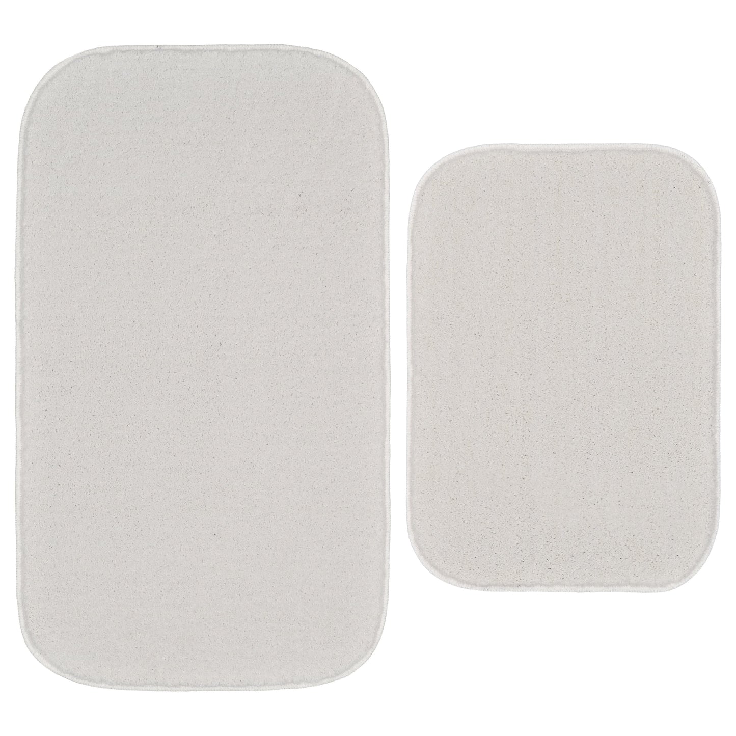 Garland Rug Sedona Washable Bath Rug Set, 2 Piece (21"x34" & 17"x24") White