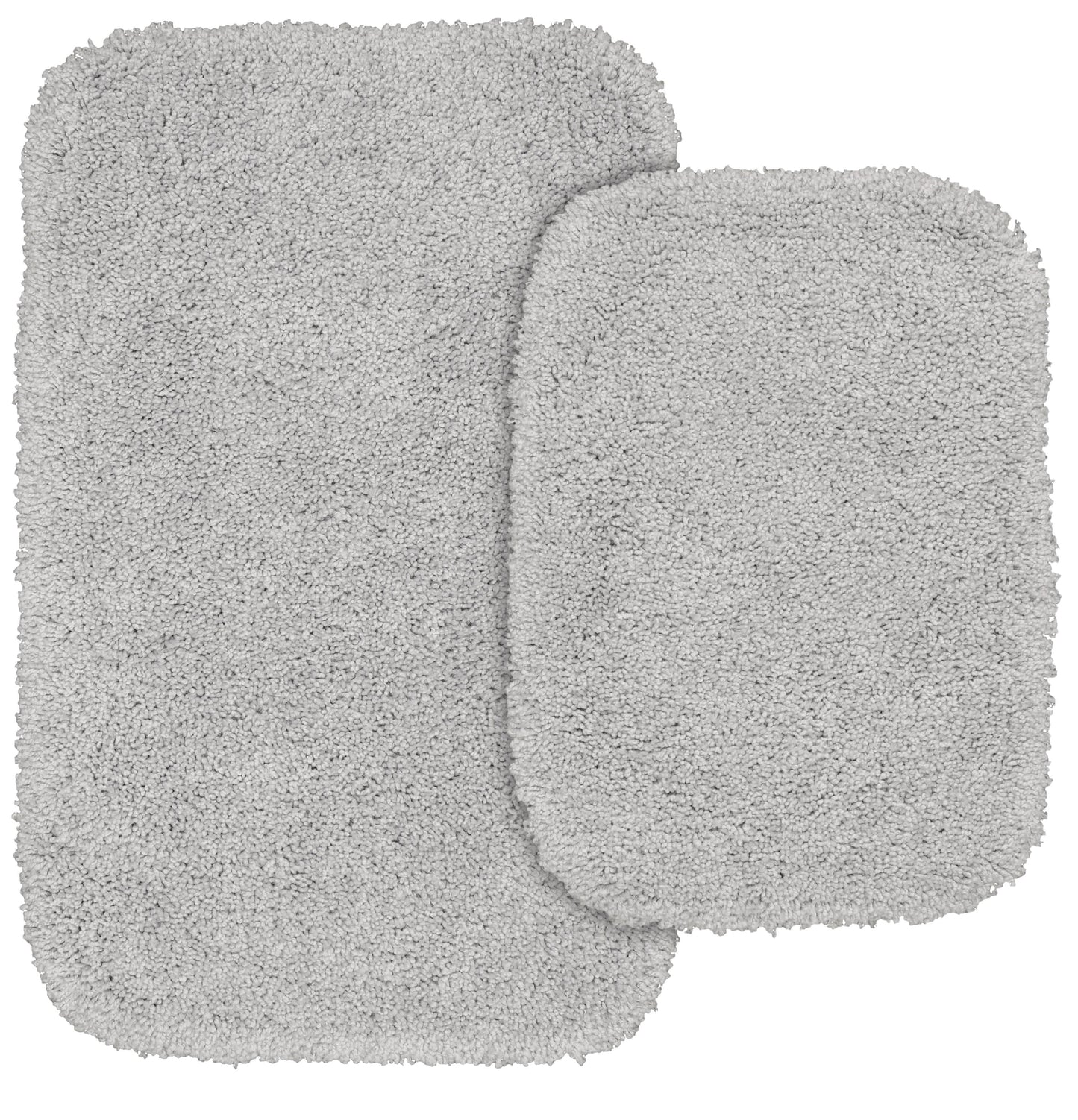 Garland Rug Serendipity Juego de Tapetes de Baño de Nailon Lavable, Juego de 2 Piezas (Tapete de Baño de 17"x24" y Tapete de Baño de 21"x34") Gris Platino