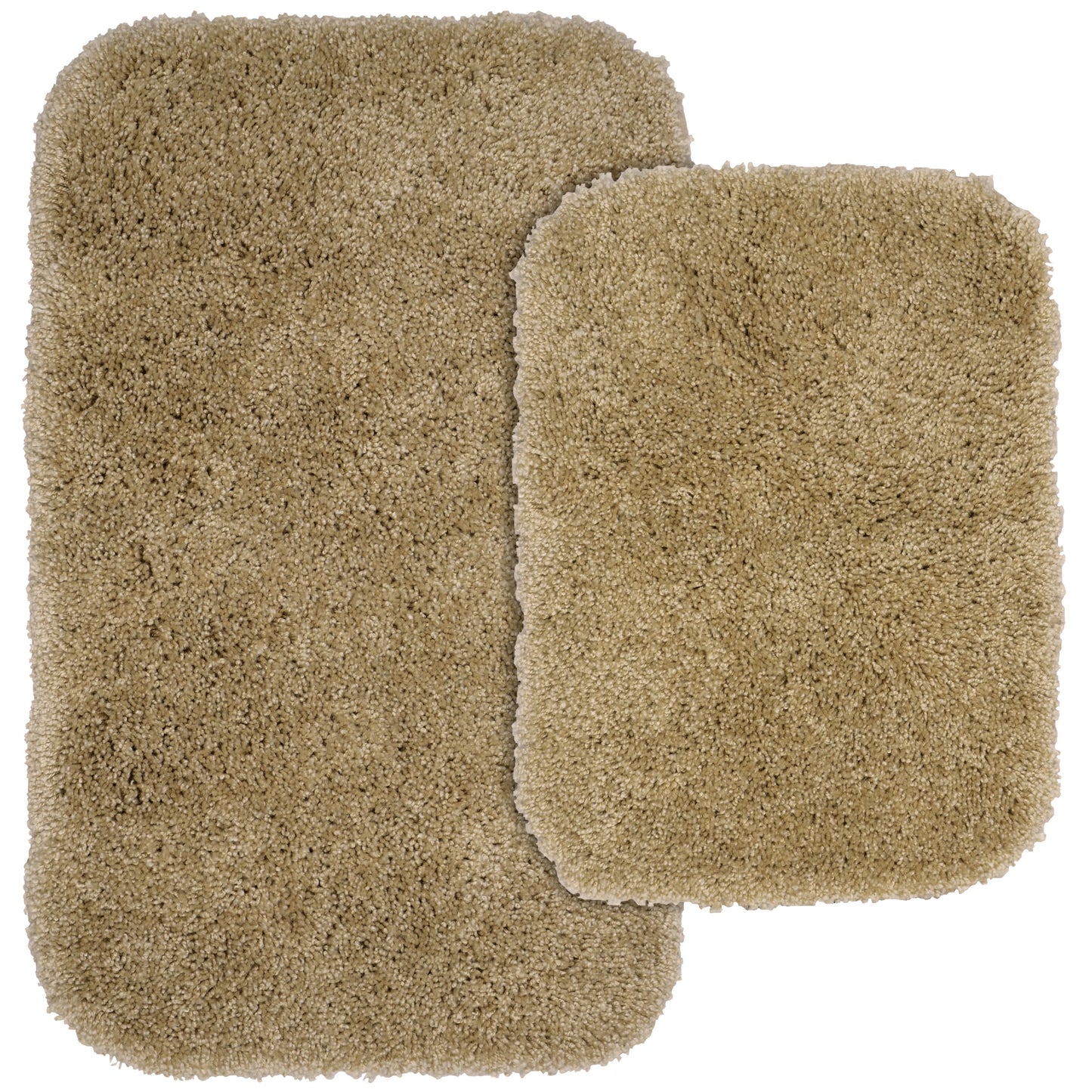 Garland Rug Serendipity Washable Nylon Bath Rug Set, 2 Piece Set (17"x24" Bath Rug, & 21"x34" Bath Rug) Taupe