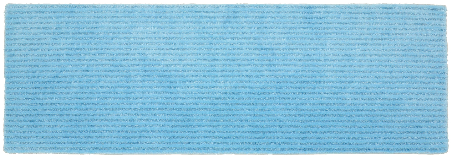 Garland Rug Sheridan 22 in. x 60 in. Plush Washable Nylon Bath Rug Runner Basin Blue
