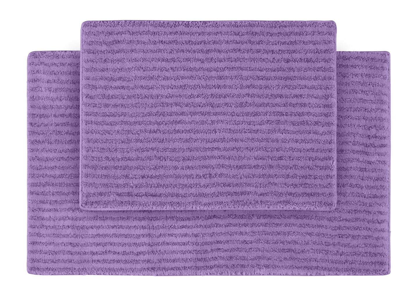 Garland Rug Sheridan Washable Nylon Bath Rug Set, 2 Piece Set (17"x24" Bath Rug, & 21"x34" Bath Rug) Purple